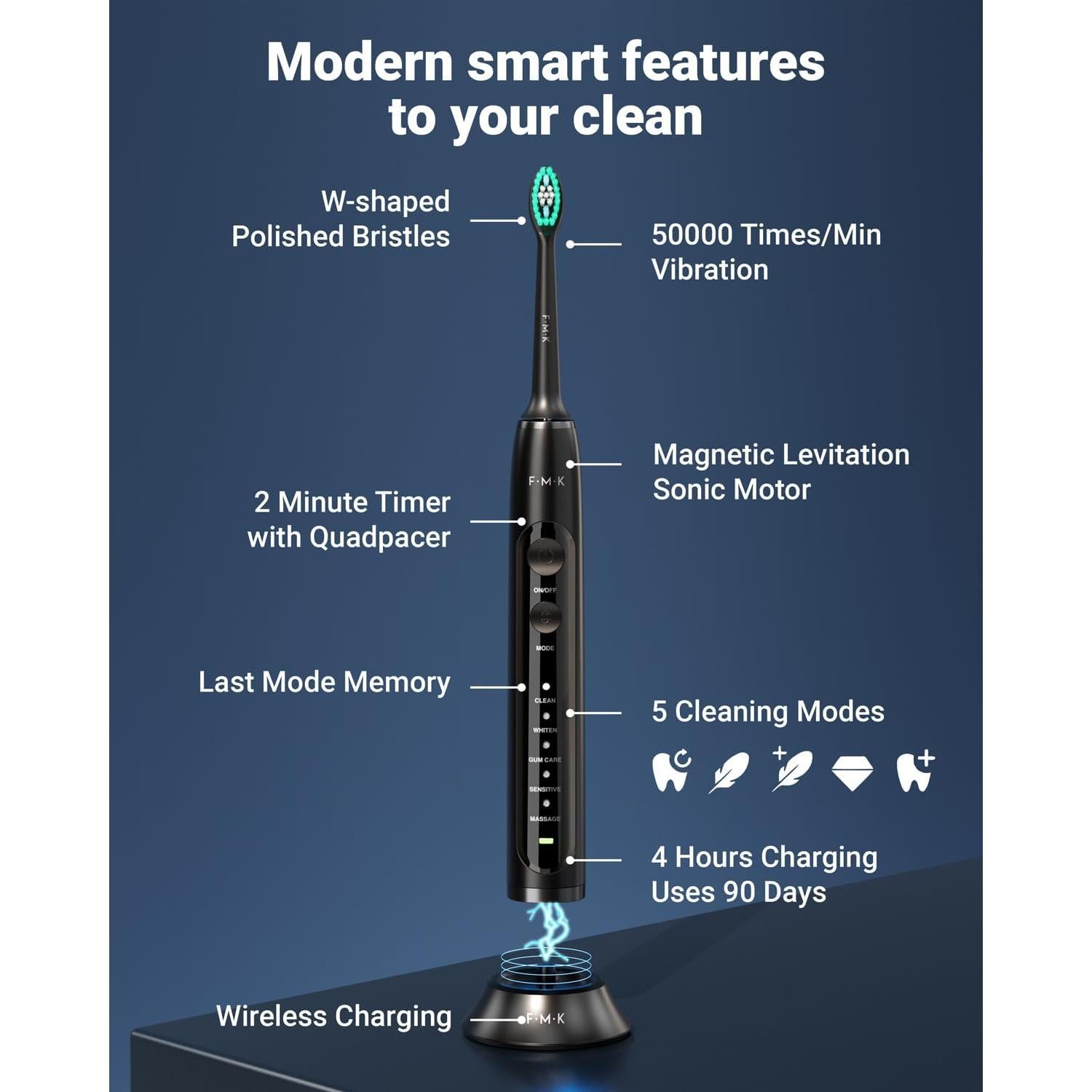 Kit de Limpieza Oral 2 en 1 FMK: Hilo Dental y Cepillo Eléctrico