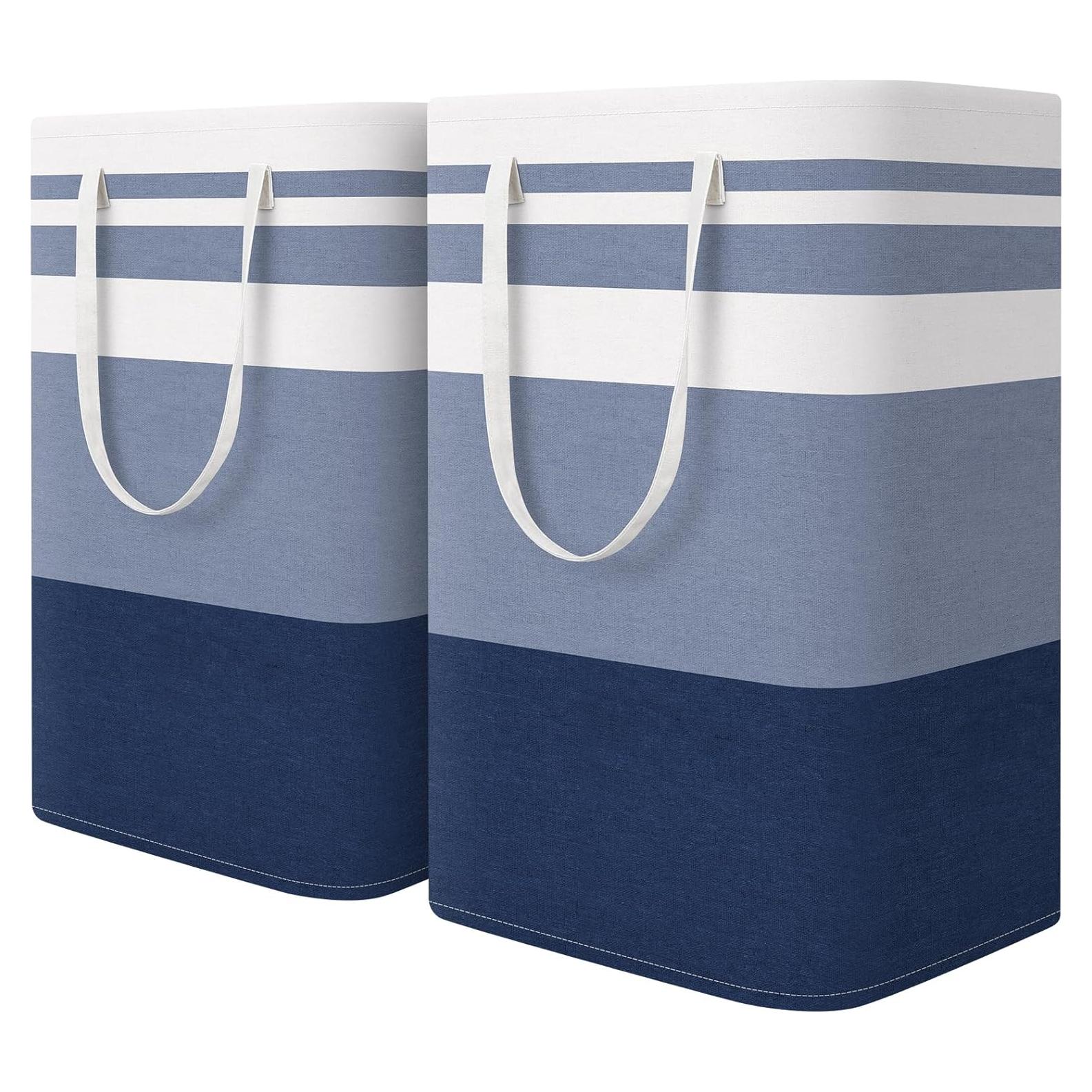 Cesta de Ropa Alta Plegable HomeHacks 75L Impermeable Azul