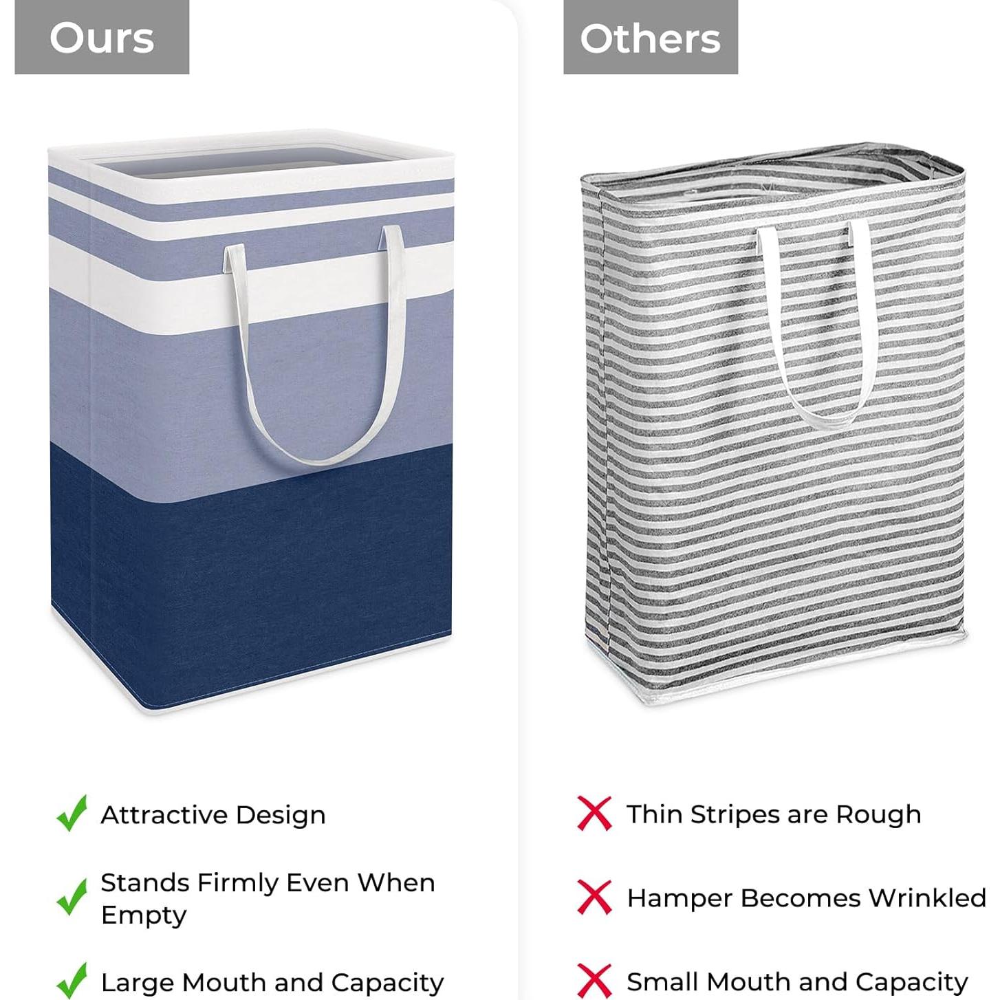 Cesta de Ropa Alta Plegable HomeHacks 75L Impermeable Azul