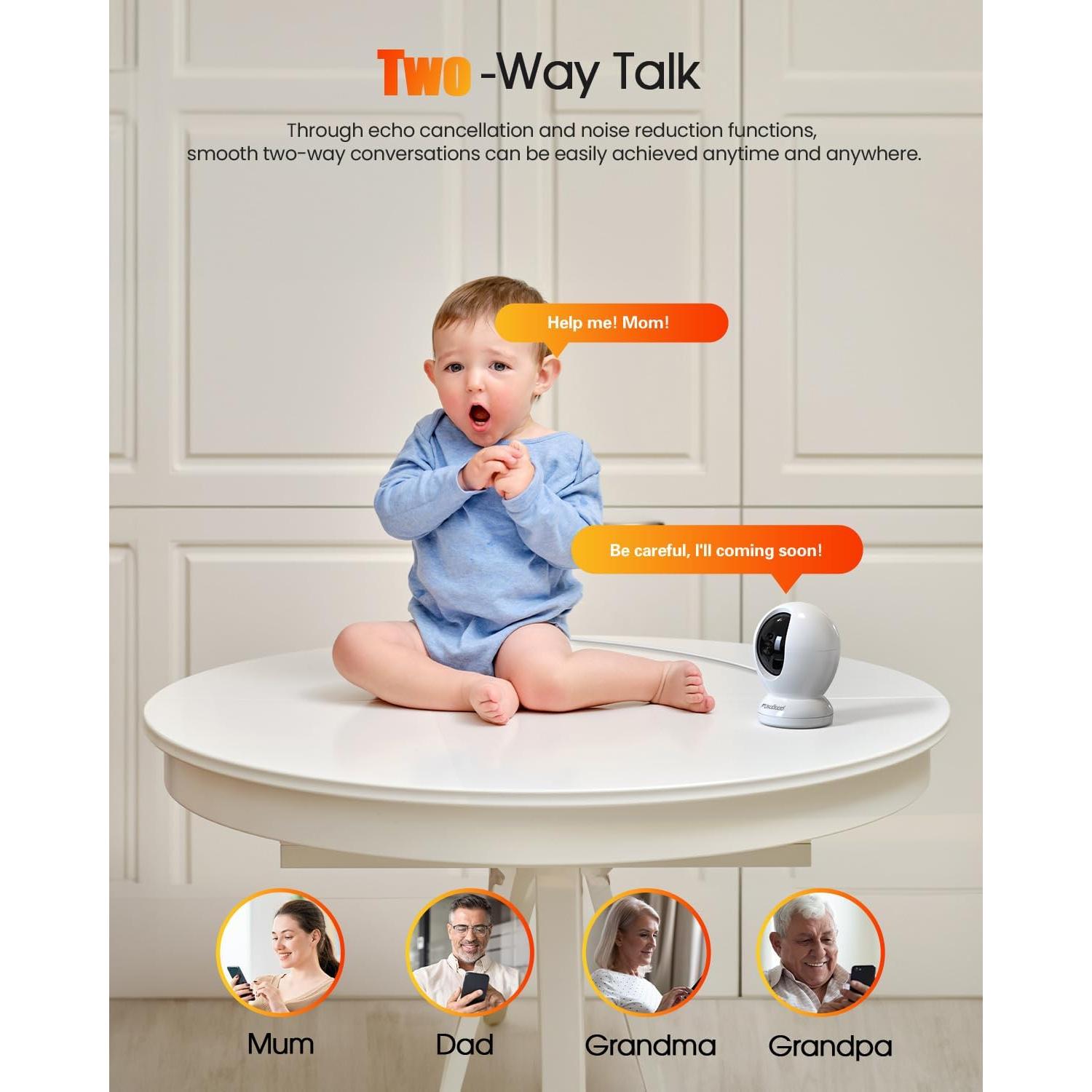 Cámara de Seguridad Interior Usogood D45 2.5K 360° WiFi