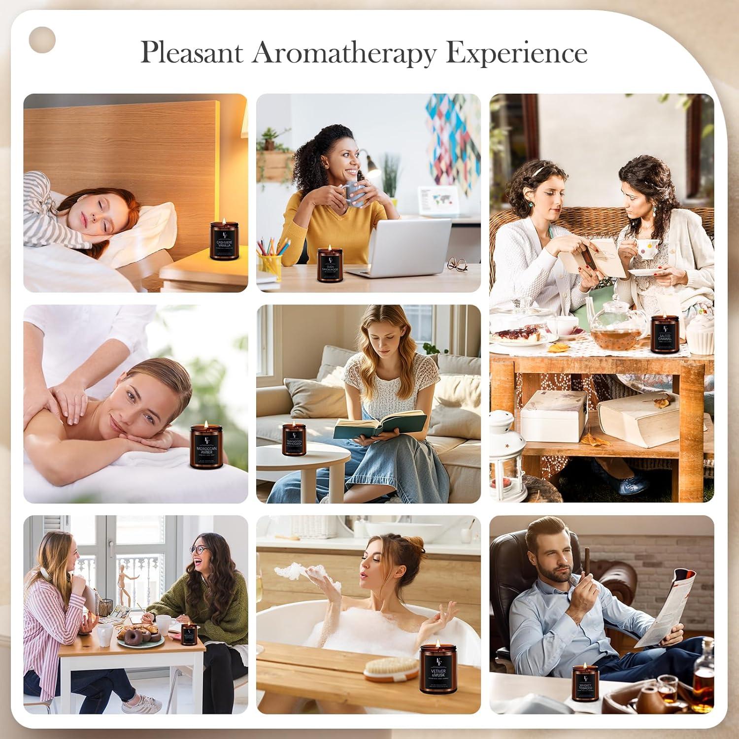 Juego de Velas Aromáticas de Cera de Soja 8 Pack 480 Horas