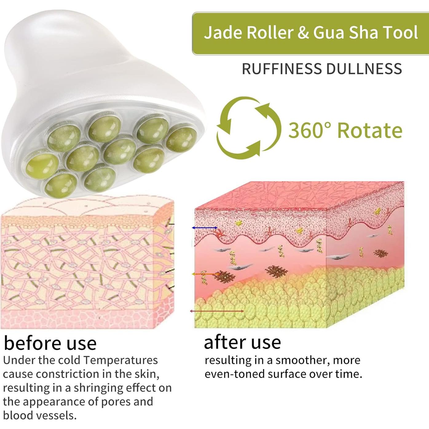 Rodillo de Jade y Gua Sha Facial BEAUTYFACTOR - Set Cuidado Piel