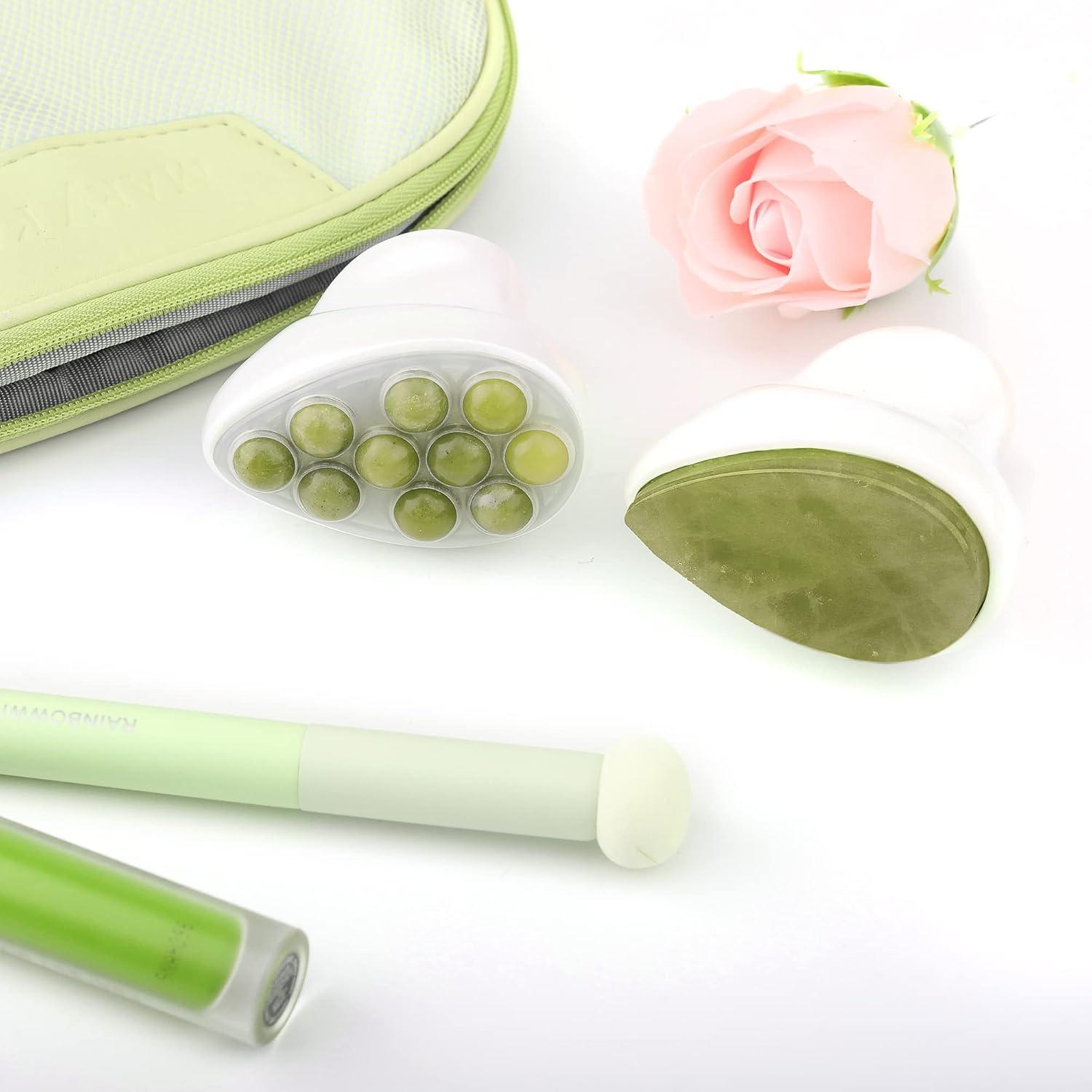 Rodillo de Jade y Gua Sha Facial BEAUTYFACTOR - Set Cuidado Piel