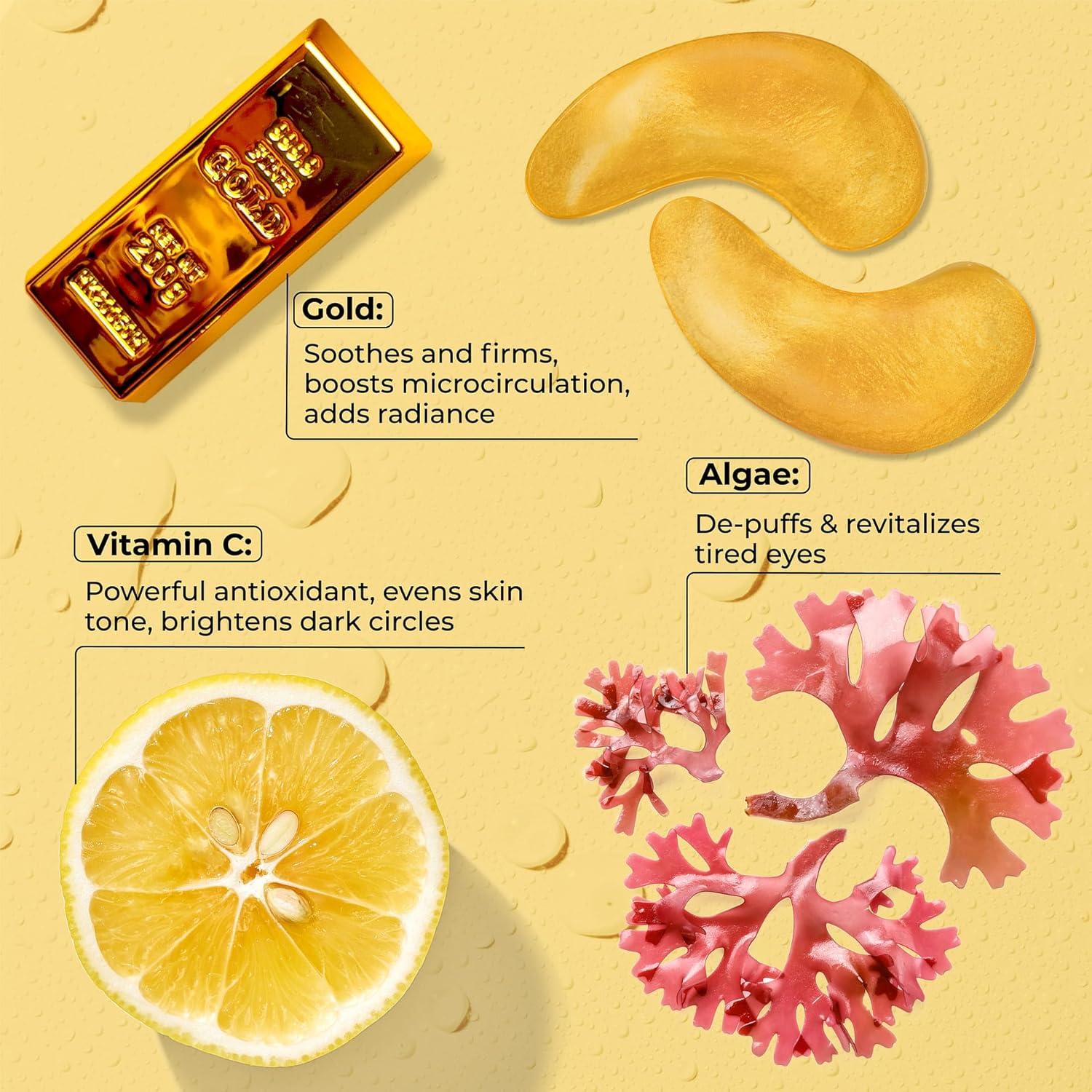 Parches de Ojos de Colágeno KINPUR 24K - 25 Pares Antienvejecimiento