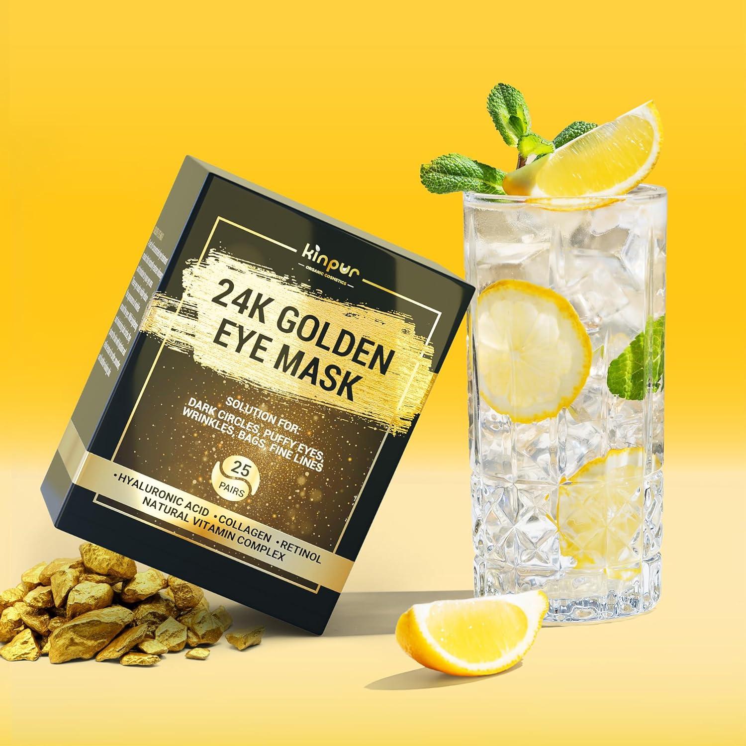 Parches de Ojos de Colágeno KINPUR 24K - 25 Pares Antienvejecimiento