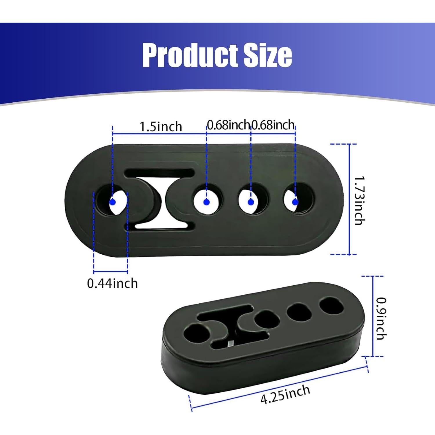 Soporte de Silenciador de Escape Jewkot 2 PCS Universal Negro