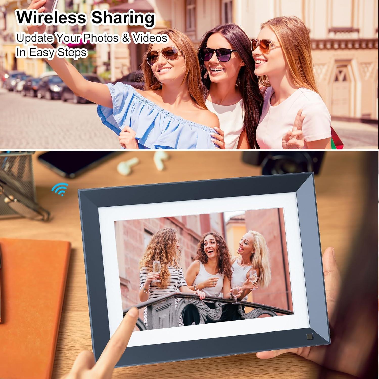 Marco de Foto Digital FULLJA 10.1" IPS 16GB WiFi Rotación Automática