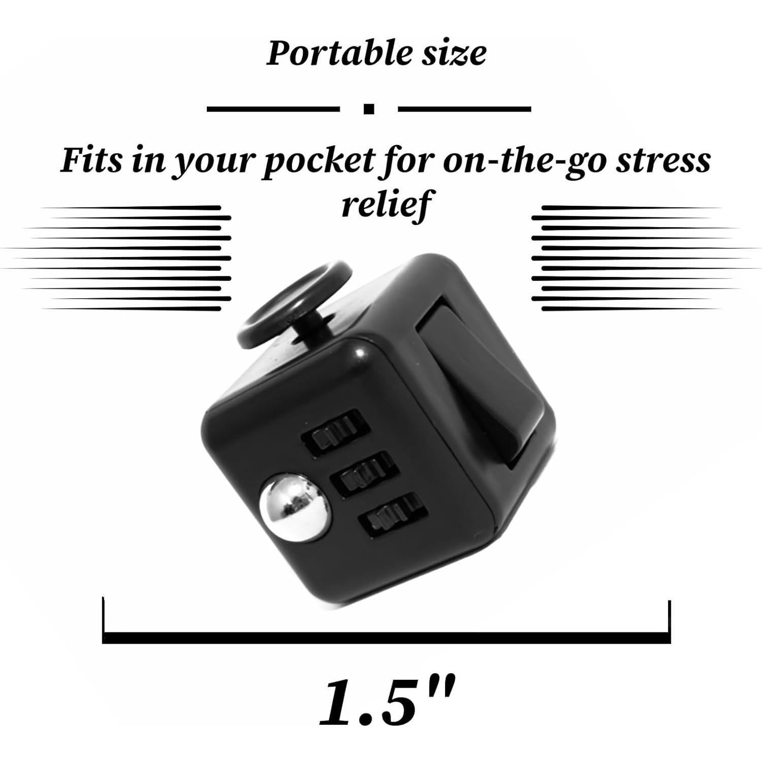 Cubo Antiestrés Premium Simplyy 3.18 cm Negro