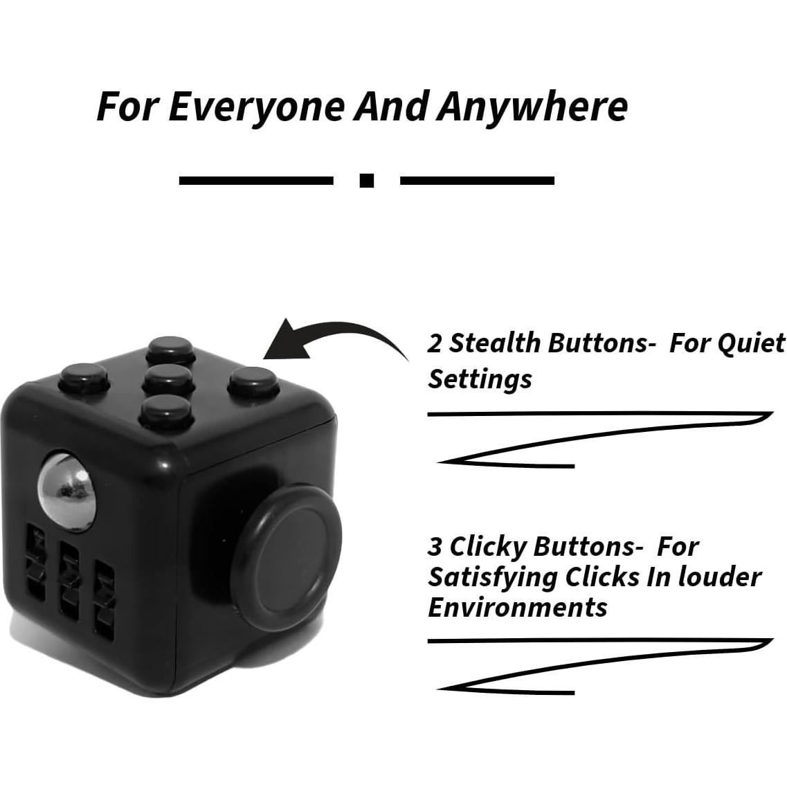 Cubo Antiestrés Premium Simplyy 3.18 cm Negro