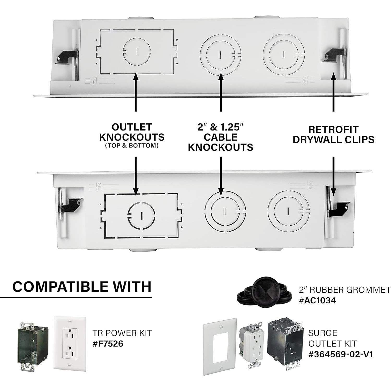 Caja Empotrada On-Q 9" Blanca para TV y Multimedia