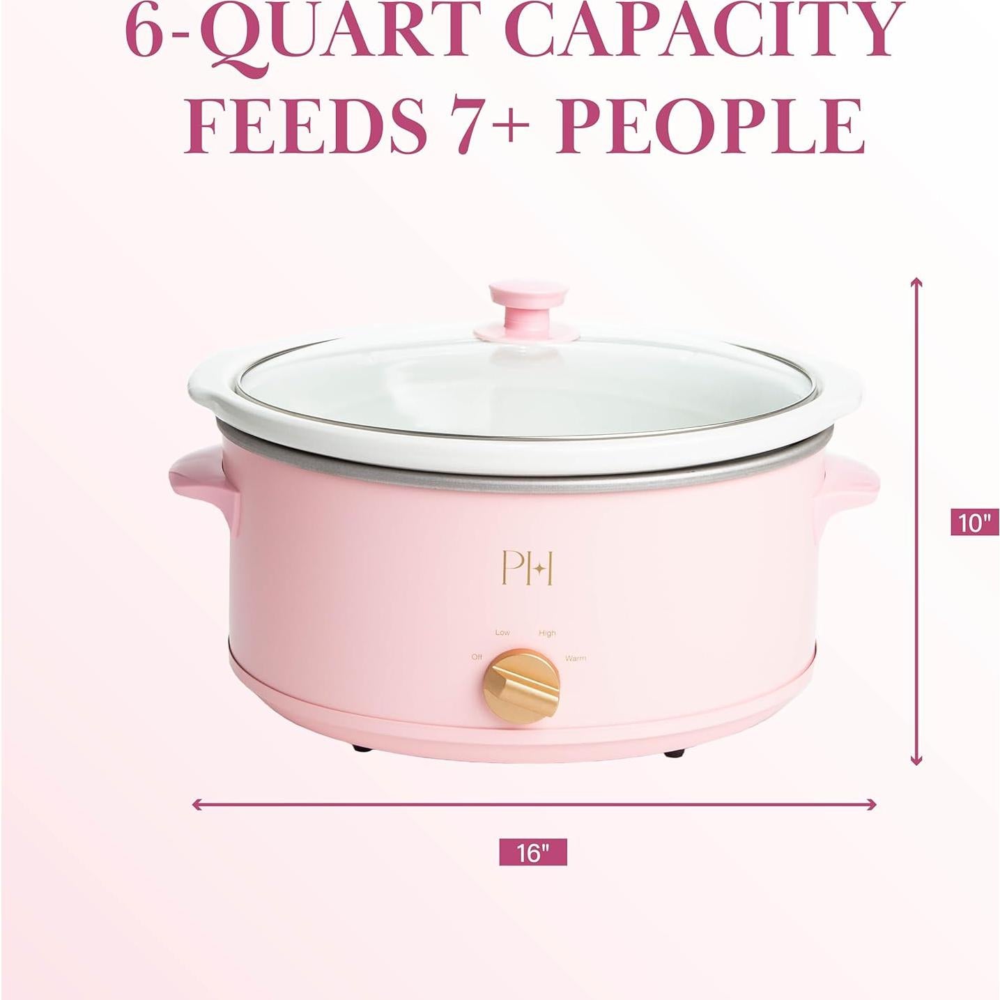 Olla de Cocción Lenta Paris Hilton 6 Cuartos Rosa Cerámica