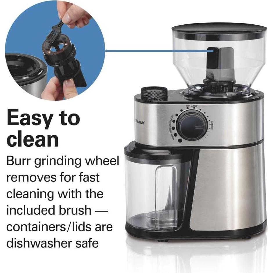 Molino de Café Eléctrico Hamilton Beach 80385 Acero Inoxidable 0.45kg