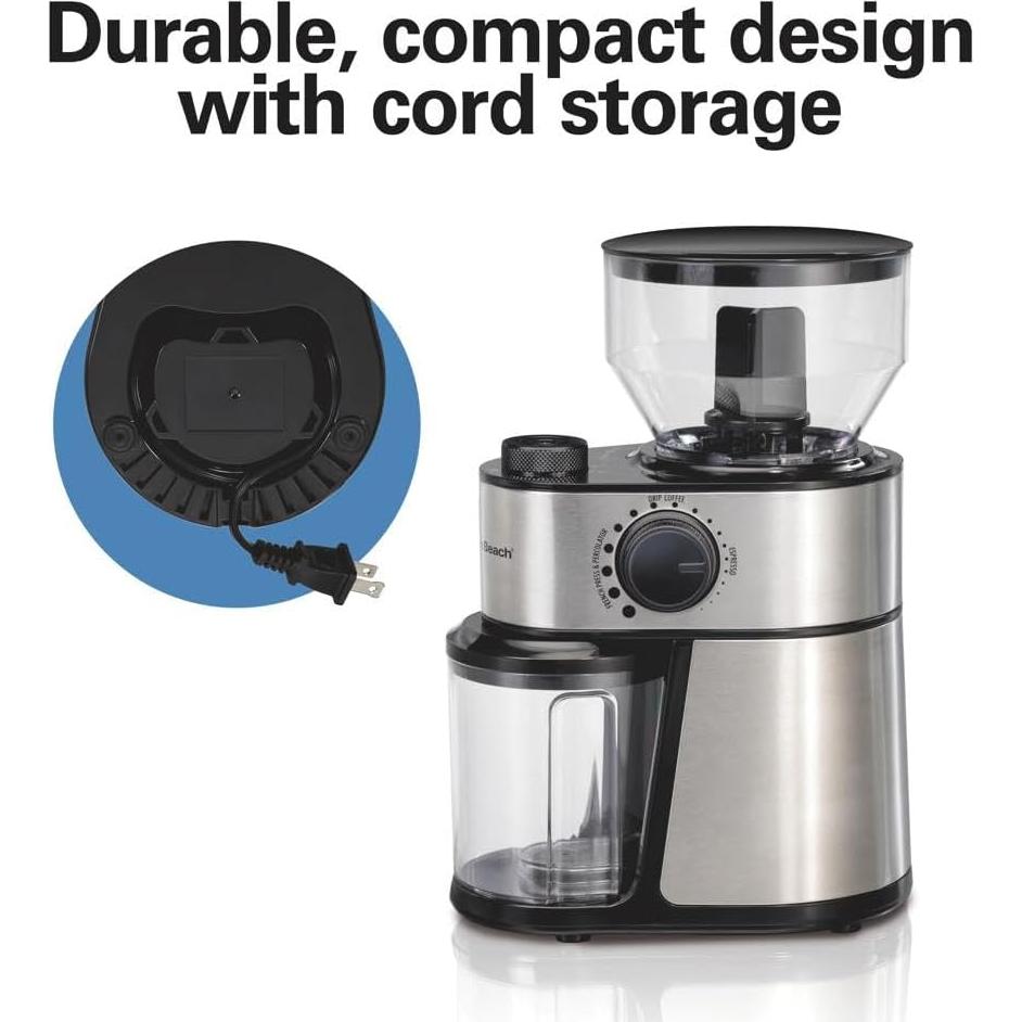 Molino de Café Eléctrico Hamilton Beach 80385 Acero Inoxidable 0.45kg