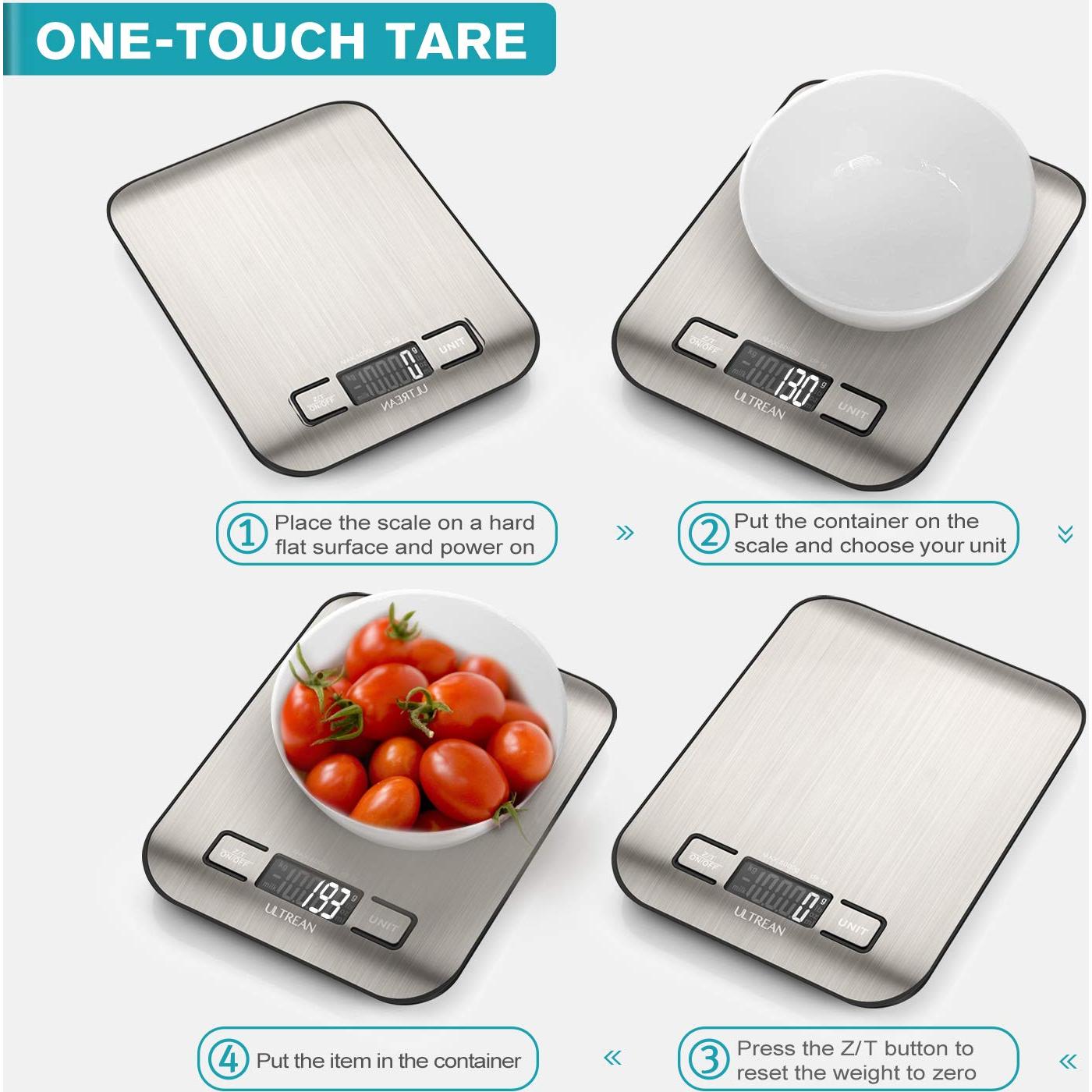 Báscula de Cocina Digital Ultrean UL-KS01, 5kg, Pantalla LCD