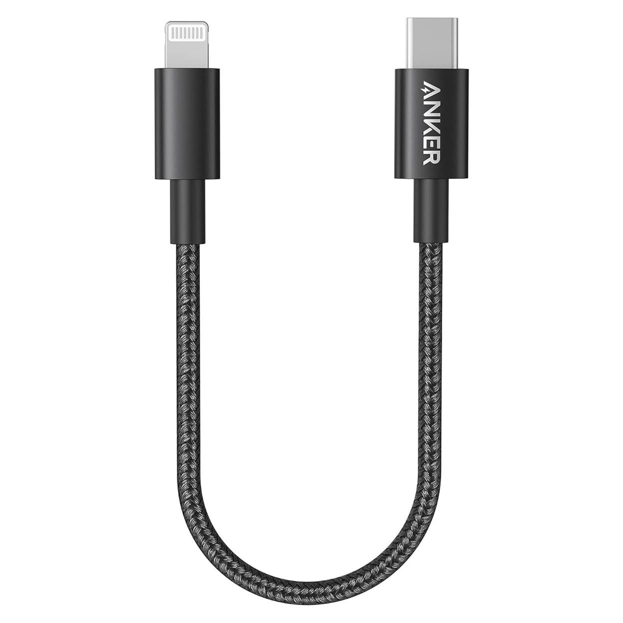 Cable USB C a Lightning Anker A8625 30 cm Nylon MFi Negro