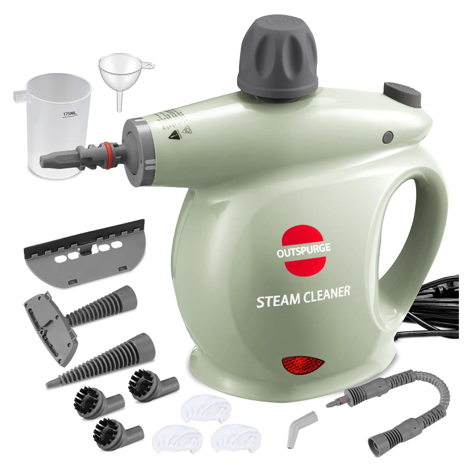 Limpiador de Vapor de Mano Outspurge 350ml Verde 13 Accesorios