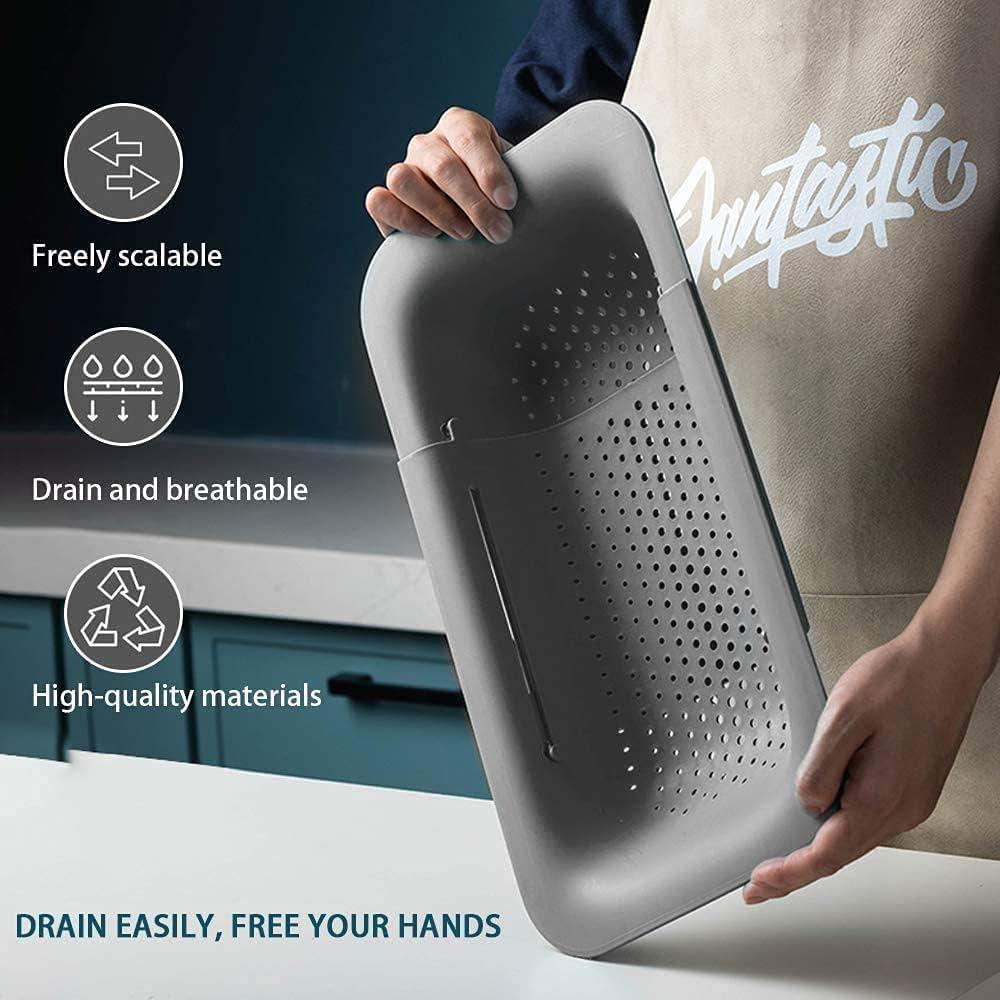 Colador de Fregadero Extensible Genérico Gris - 34.5x20 cm