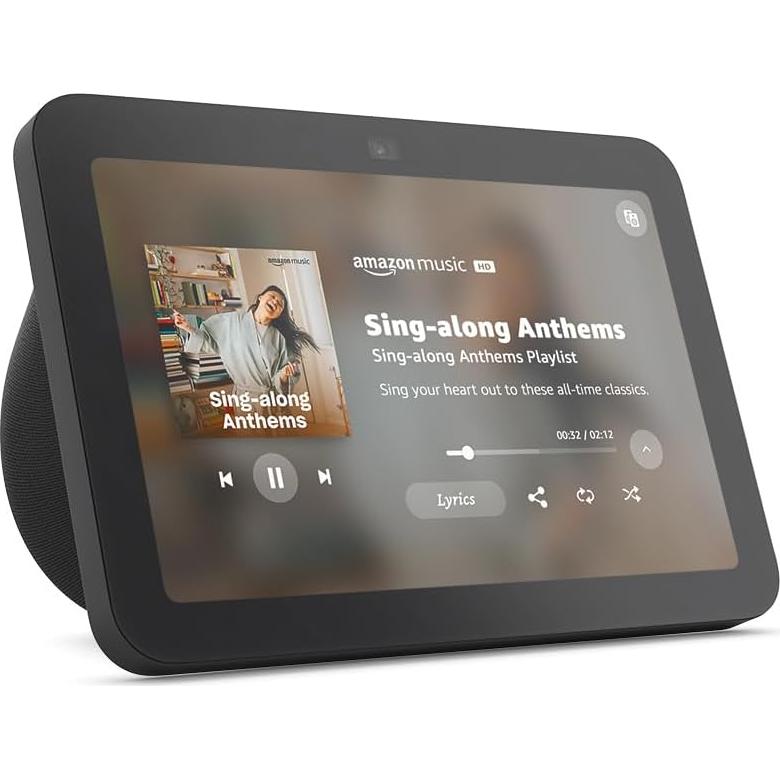 Amazon Echo Show 8 (newest model), With Spatial Audio, Smart Home Hub, and Alexa, Charcoal