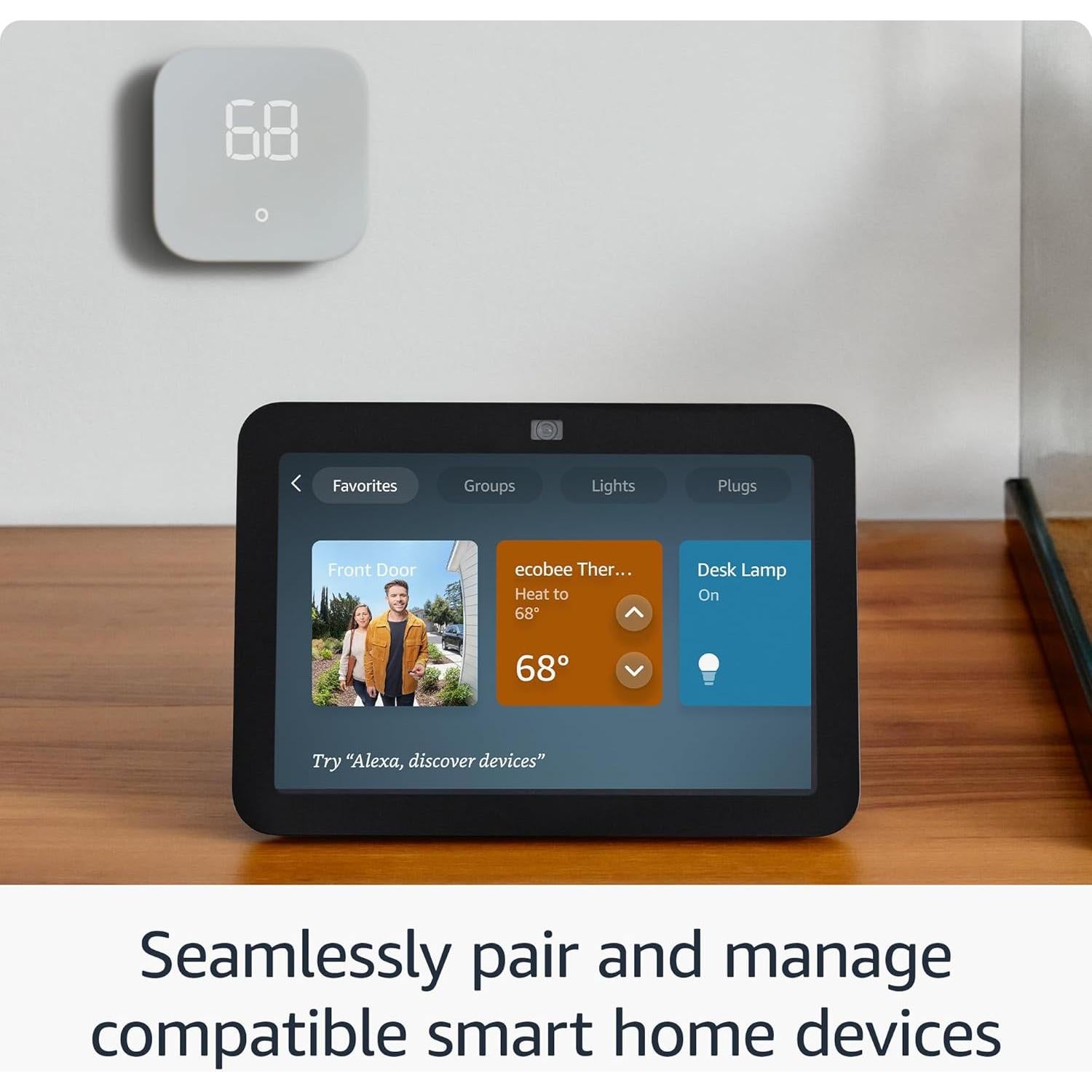 Amazon Echo Show 8 (newest model), With Spatial Audio, Smart Home Hub, and Alexa, Charcoal