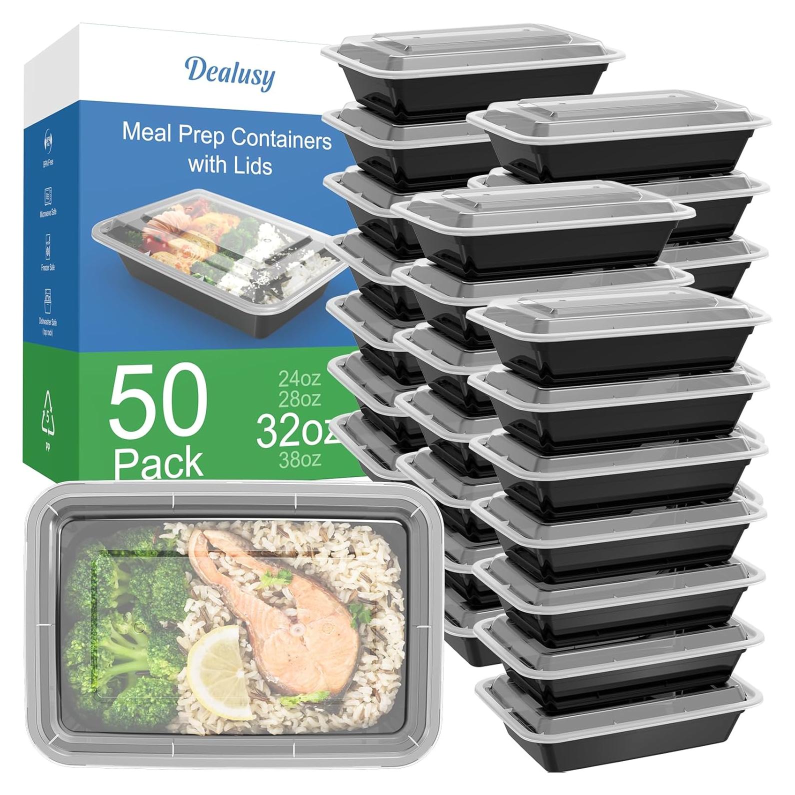 Contenedores de Comida Reutilizables Dealusy 32 oz - Paquete de 50