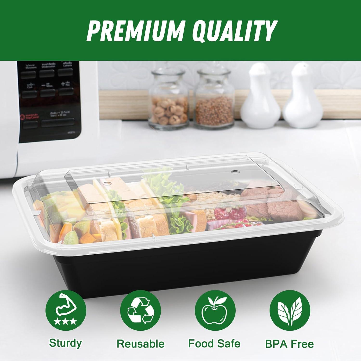 Contenedores de Comida Reutilizables Dealusy 32 oz - Paquete de 50