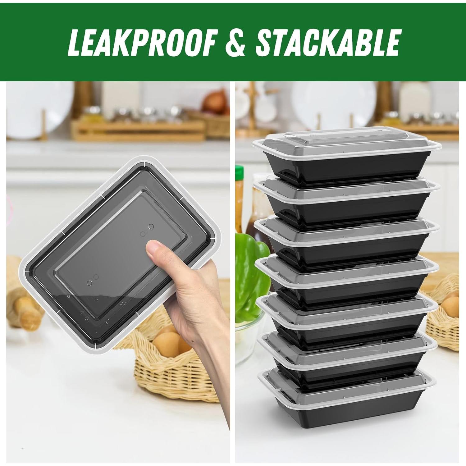 Contenedores de Comida Reutilizables Dealusy 32 oz - Paquete de 50