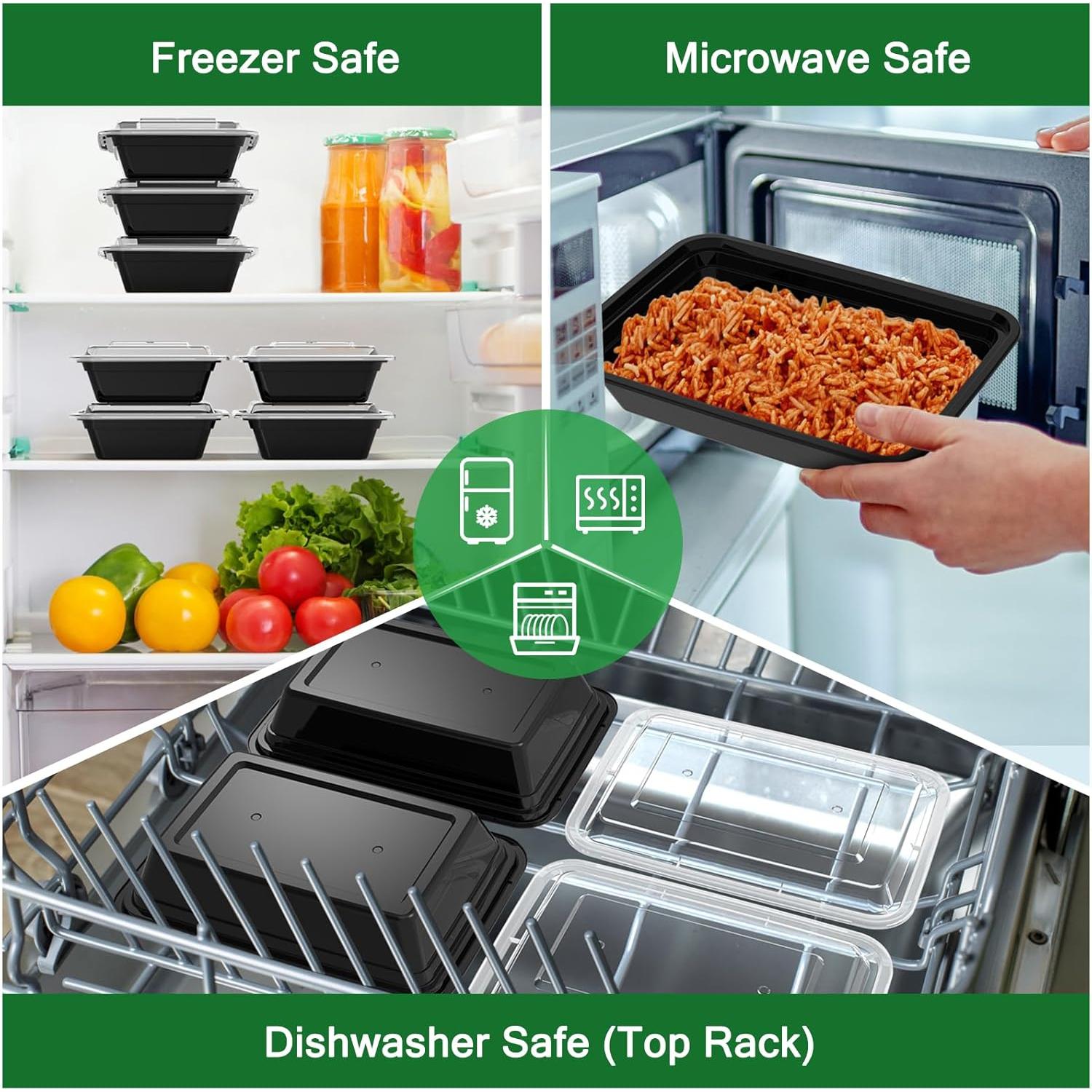 Contenedores de Comida Reutilizables Dealusy 32 oz - Paquete de 50