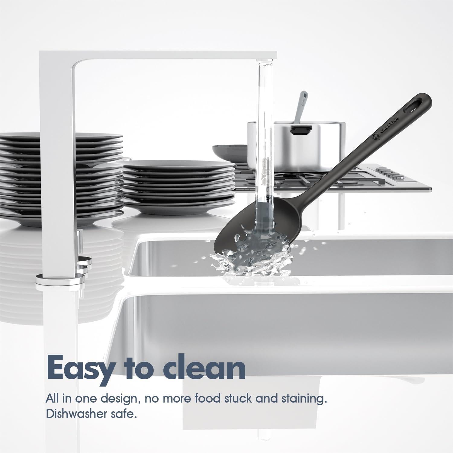 Juego de Espátulas de Silicona ChefAide 3 Piezas Resistente al Calor