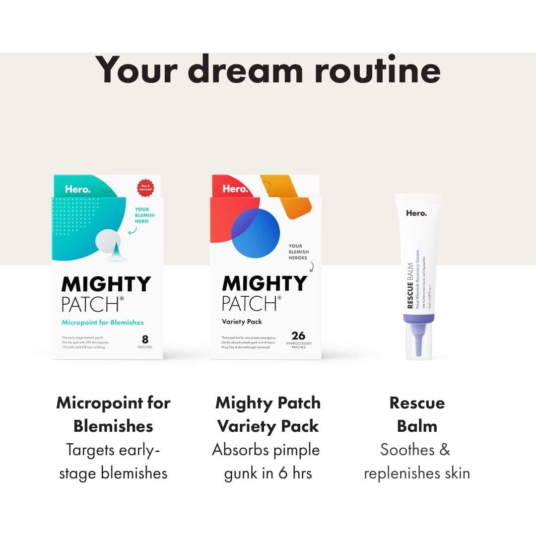 Mighty Patch Hero Cosmetics - Parches Hidrocoloides para Acné, 26 unidades