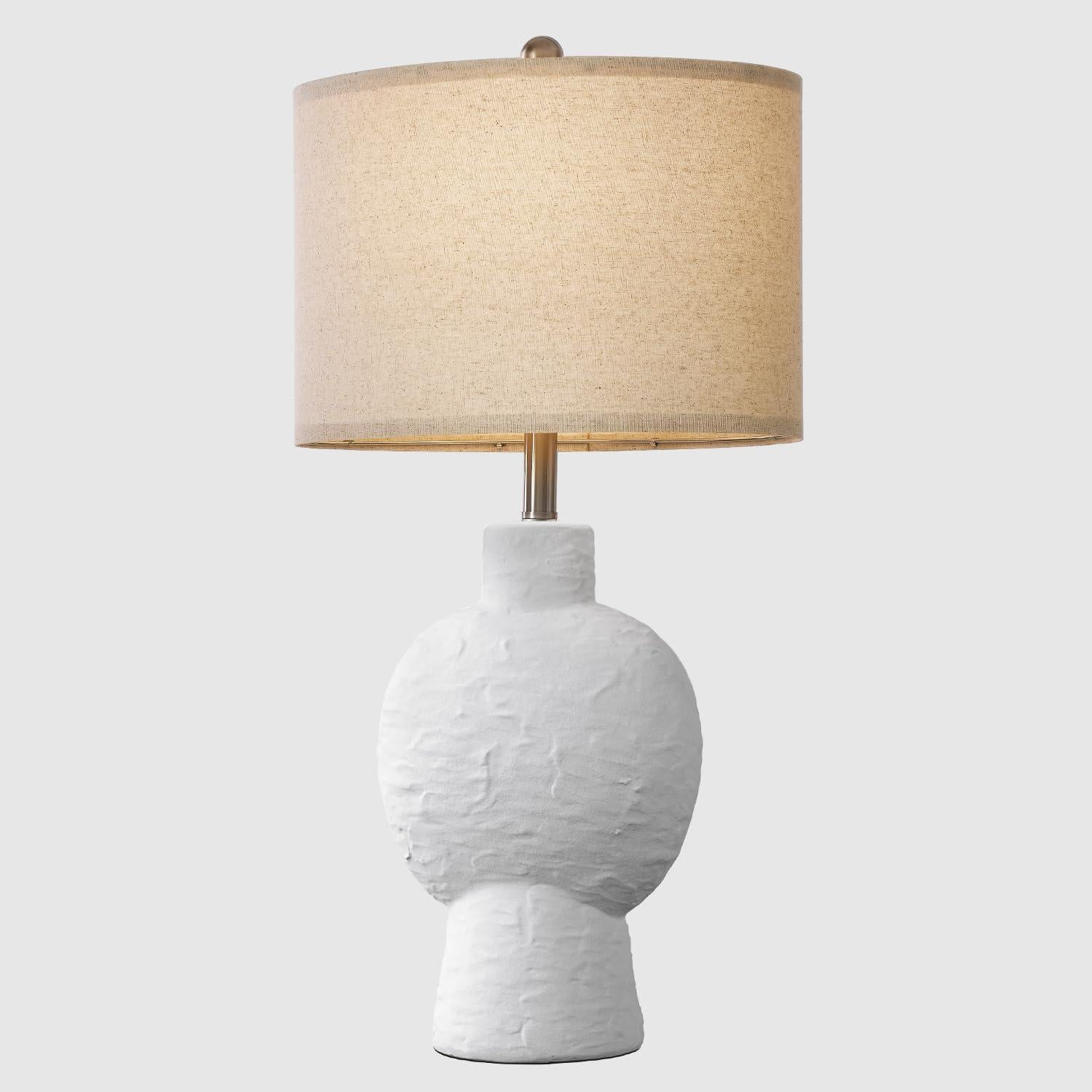 Lámpara de Mesa Cerámica PORTRES 38x24cm Beige Moderna