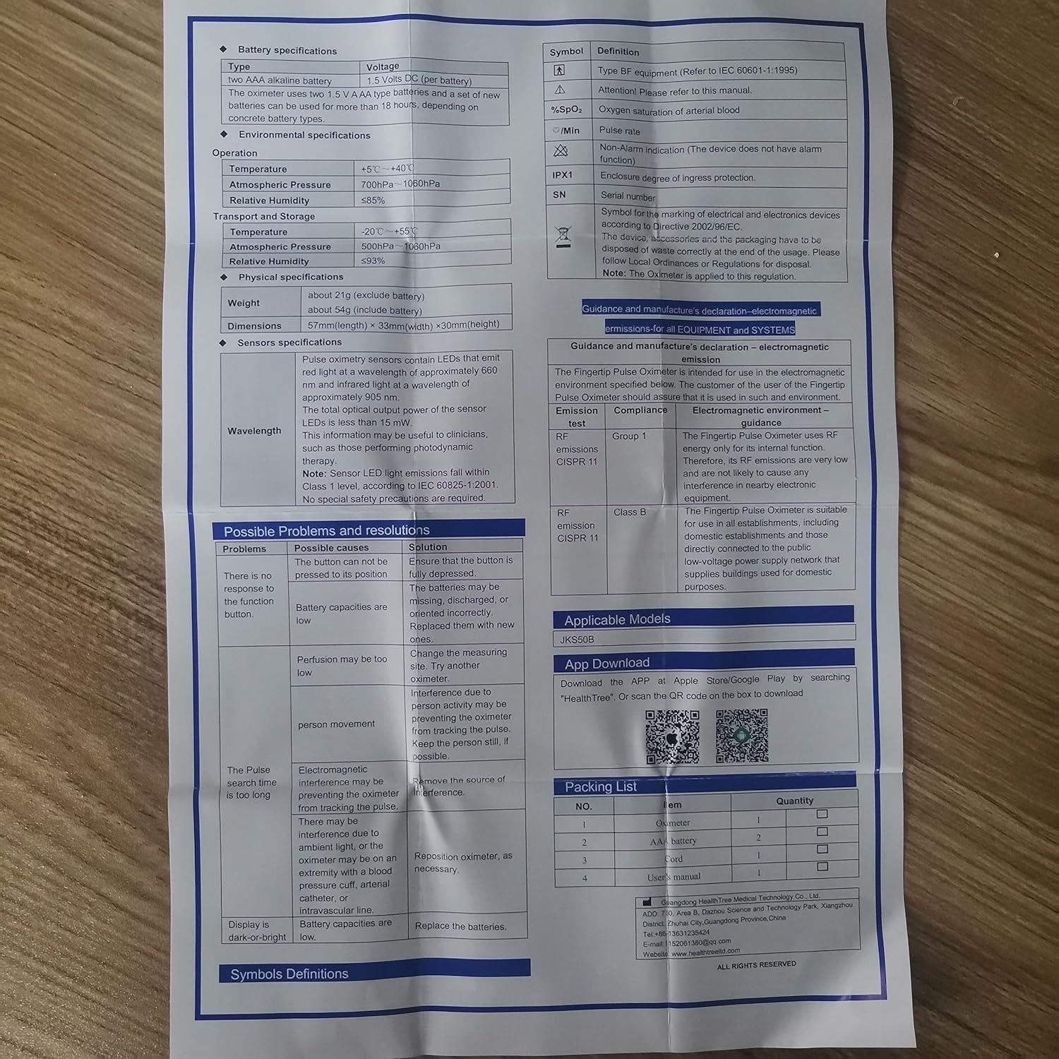 Oxímetro de Pulso Bluetooth HOLFENRY - Medición SpO2 y Tasa de Pulso
