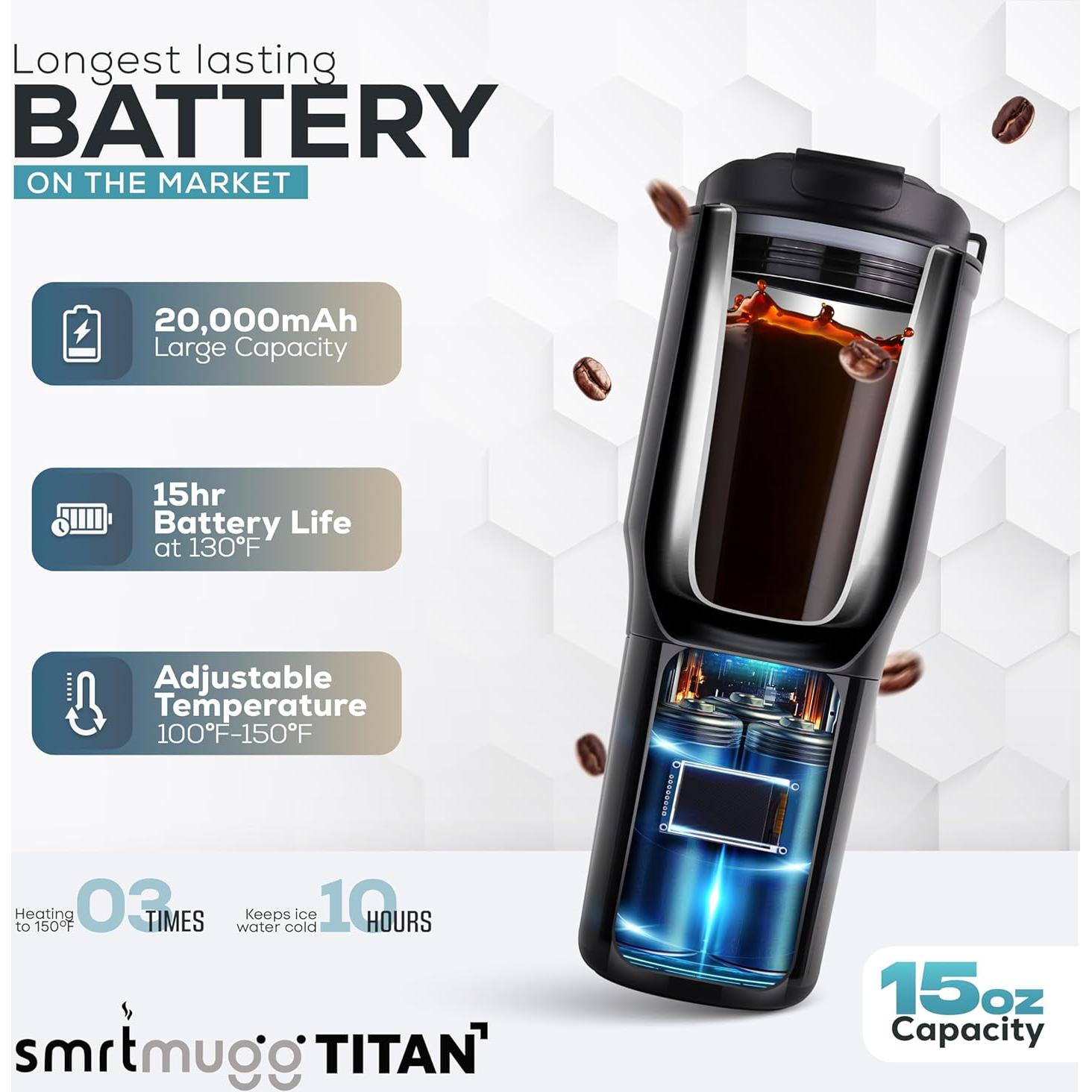 Taza Calentada SmrtMugg TITAN 0.44L Temperatura Ajustable