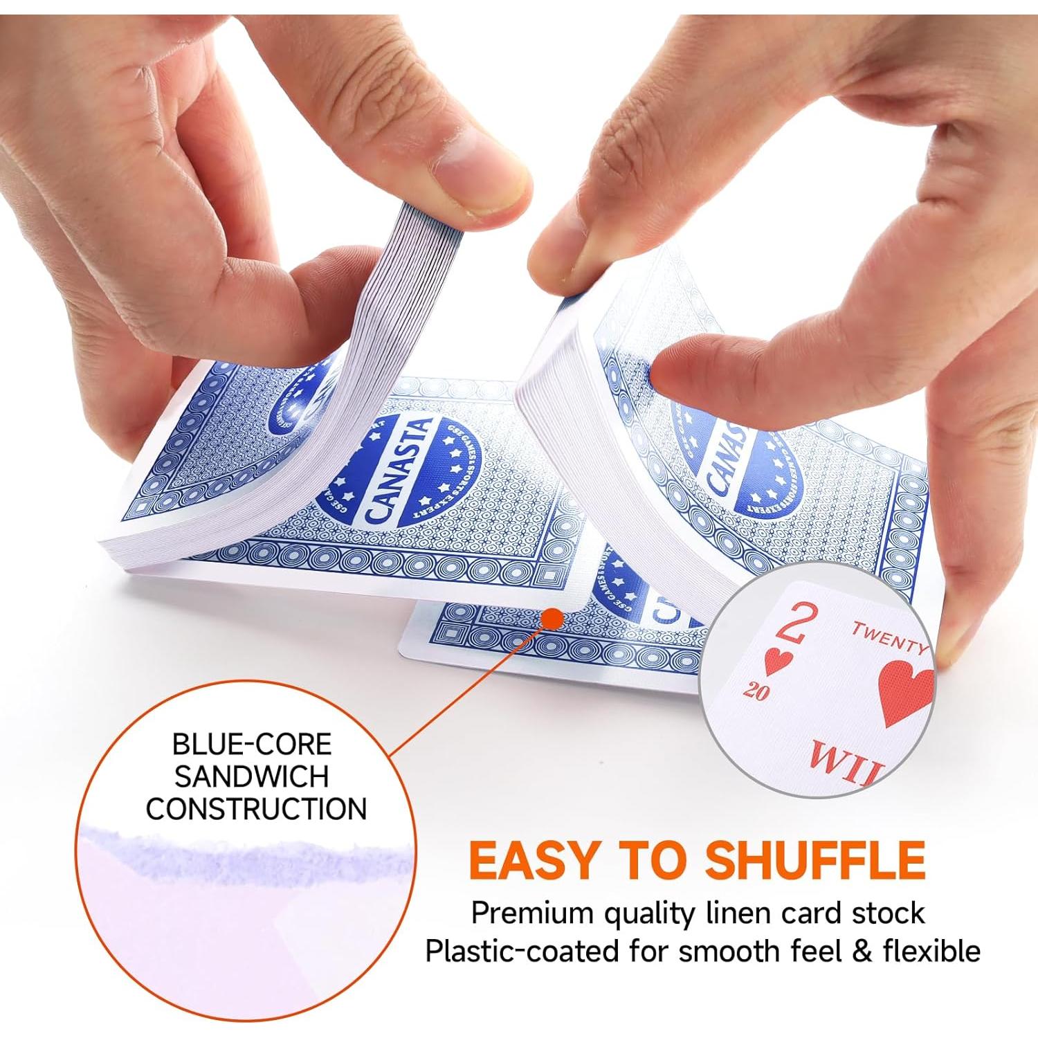 Juego de Canasta GSE Games & Sports Expert con 6 Barajas Azules