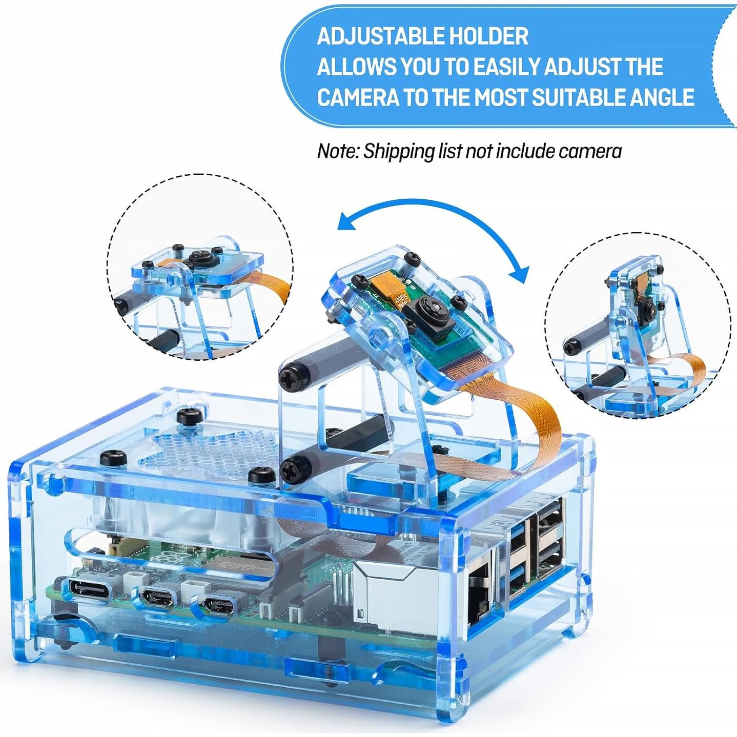 Caja Acrílica SeekerPi para Raspberry Pi 5 con Ventilador RGB