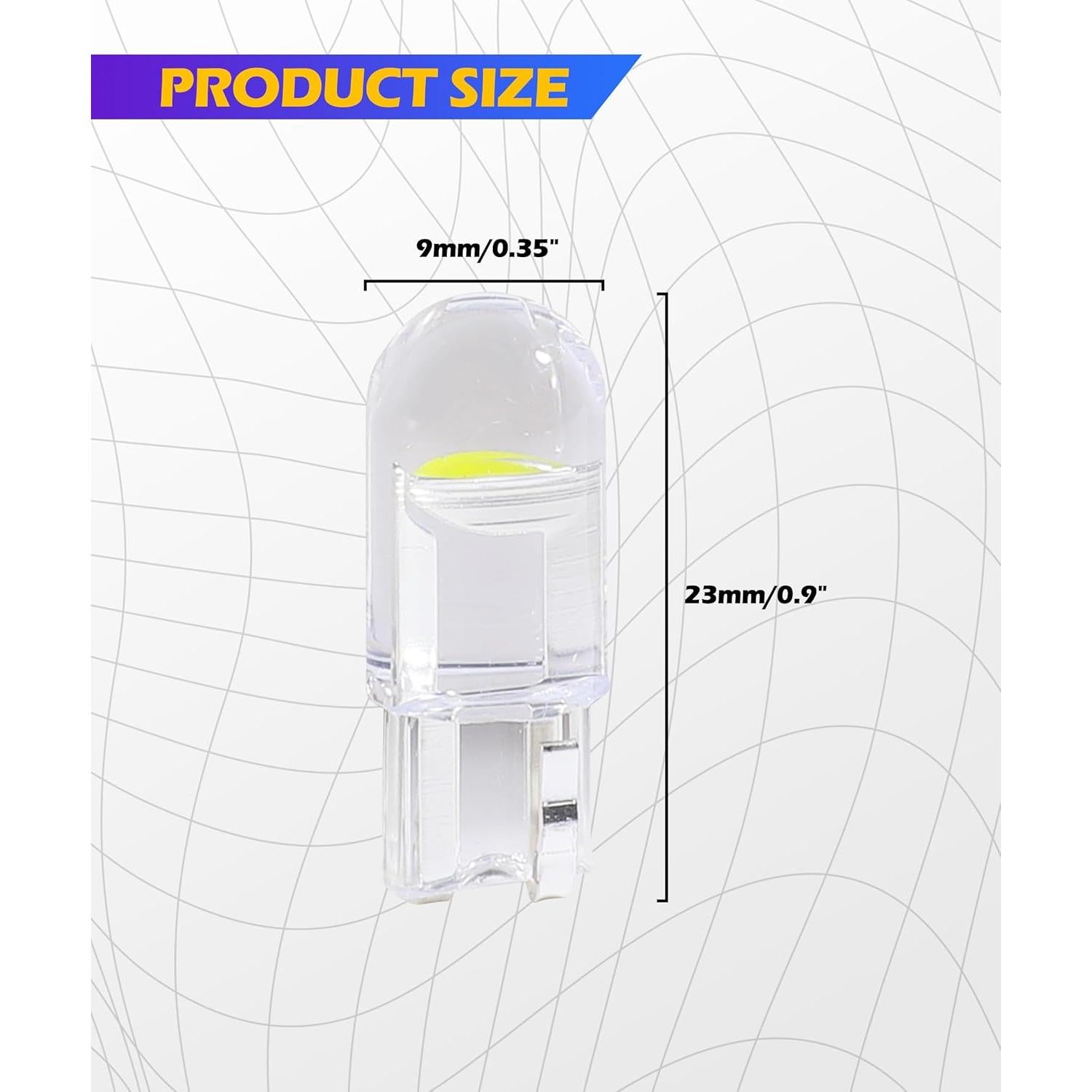 30PCS 194 LED Bulb,Car Accessories License Plate Bulb,0.36W 12V Car Interior Dome Light,168 2825 W5W T10 Wedge COB LED Replacement Bulbs,Use for Dome Light,Map Light (White)