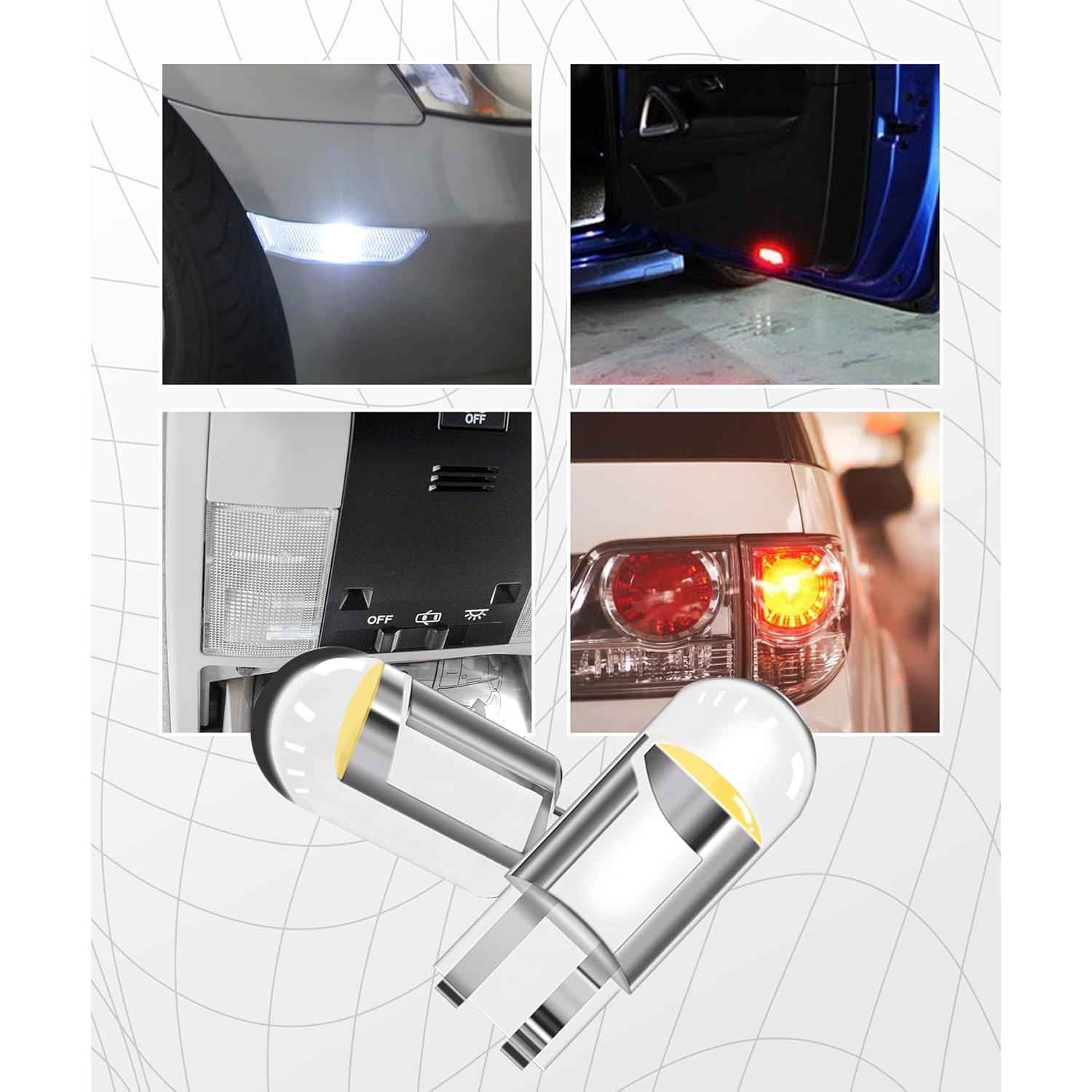 30PCS 194 LED Bulb,Car Accessories License Plate Bulb,0.36W 12V Car Interior Dome Light,168 2825 W5W T10 Wedge COB LED Replacement Bulbs,Use for Dome Light,Map Light (White)