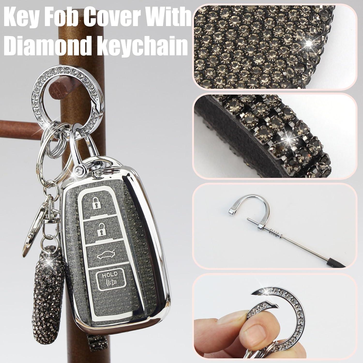 Funda de Llave YIKECASE para Toyota 4 Botones Corazón Negro