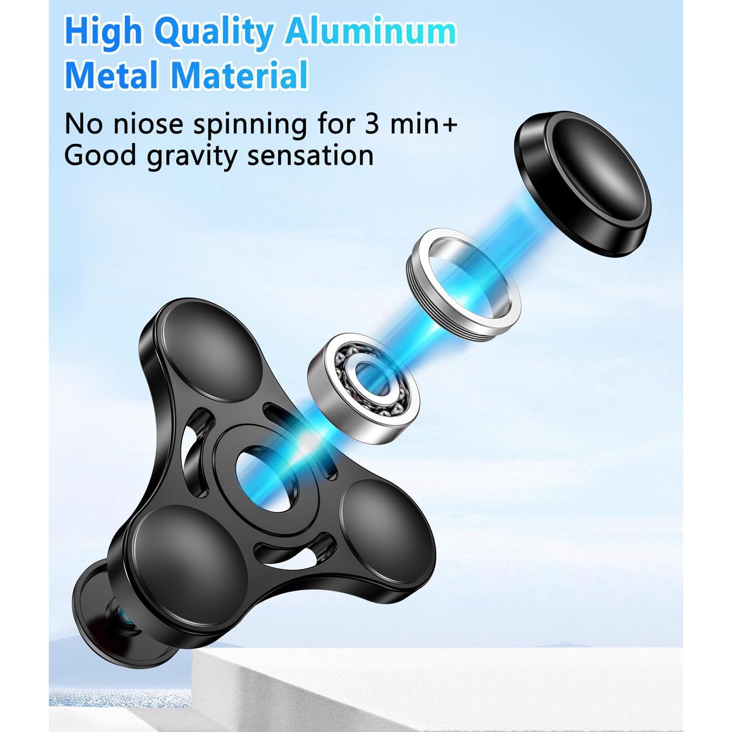 Fidget Spinner ATESSON Negro Alivio Estrés 6.1 cm Alta Velocidad