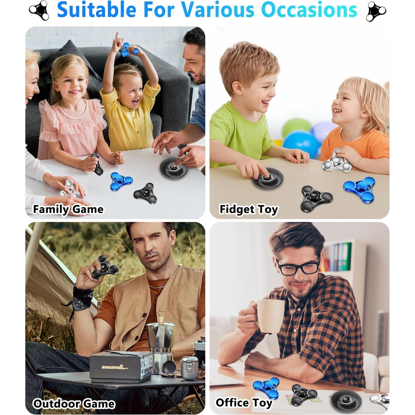 Fidget Spinner ATESSON Negro Alivio Estrés 6.1 cm Alta Velocidad