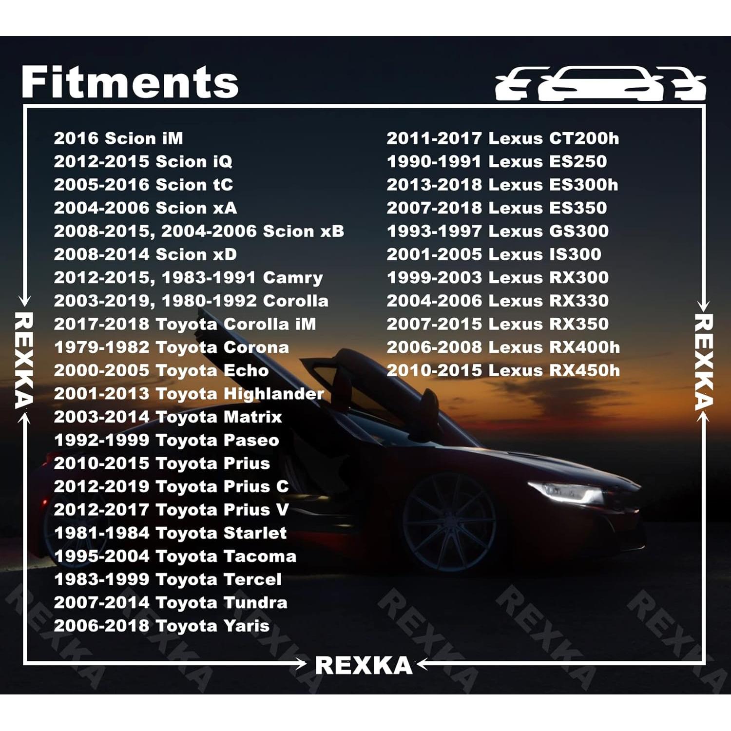 Tuercas de Guardabarros Nylon 10pcs Rexka para Toyota Lexus