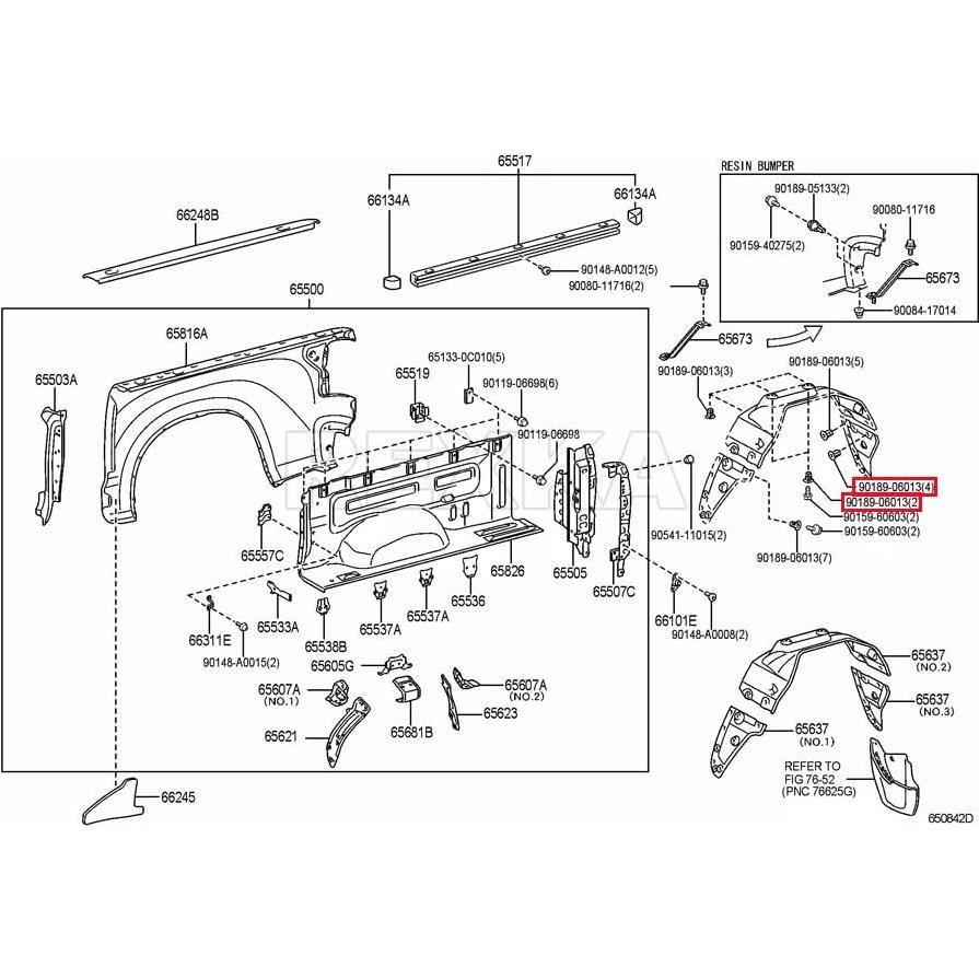 Tuercas de Guardabarros Nylon 10pcs Rexka para Toyota Lexus