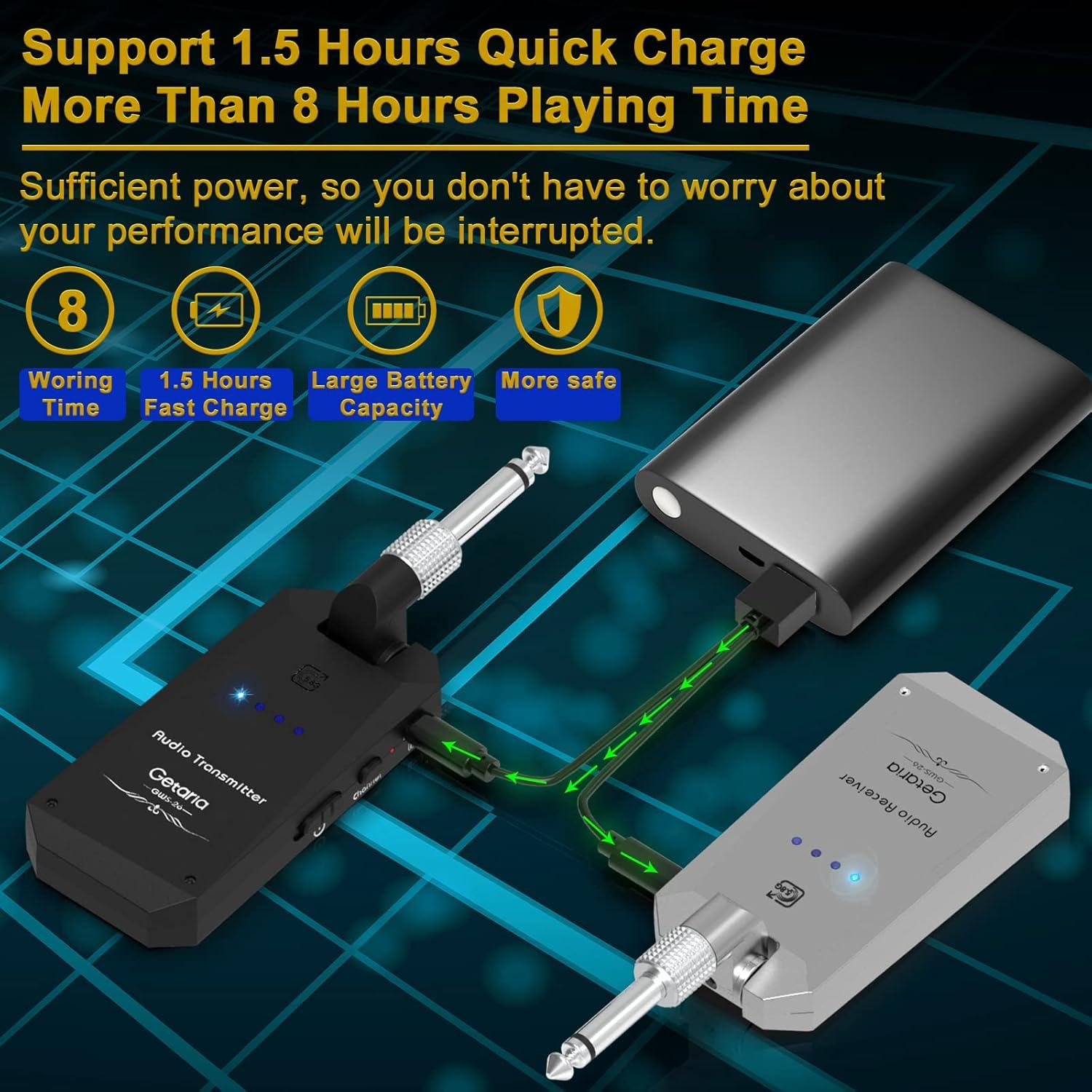 Transmisor Receptor Inalámbrico Guitarra Getaria GWS-26 30m