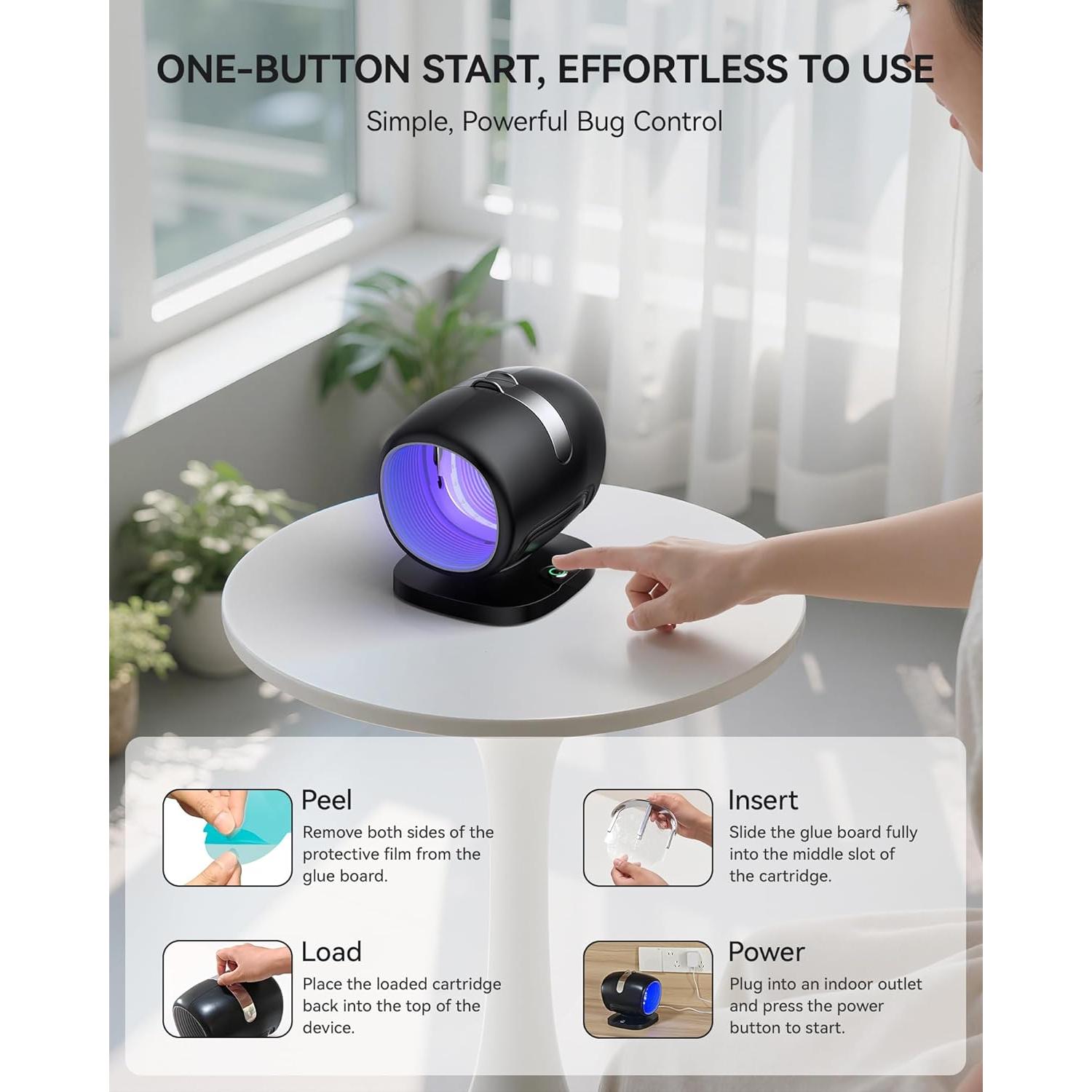 Trampa de Moscas de Fruta ZEVQI POWER con Luz y Pegamento