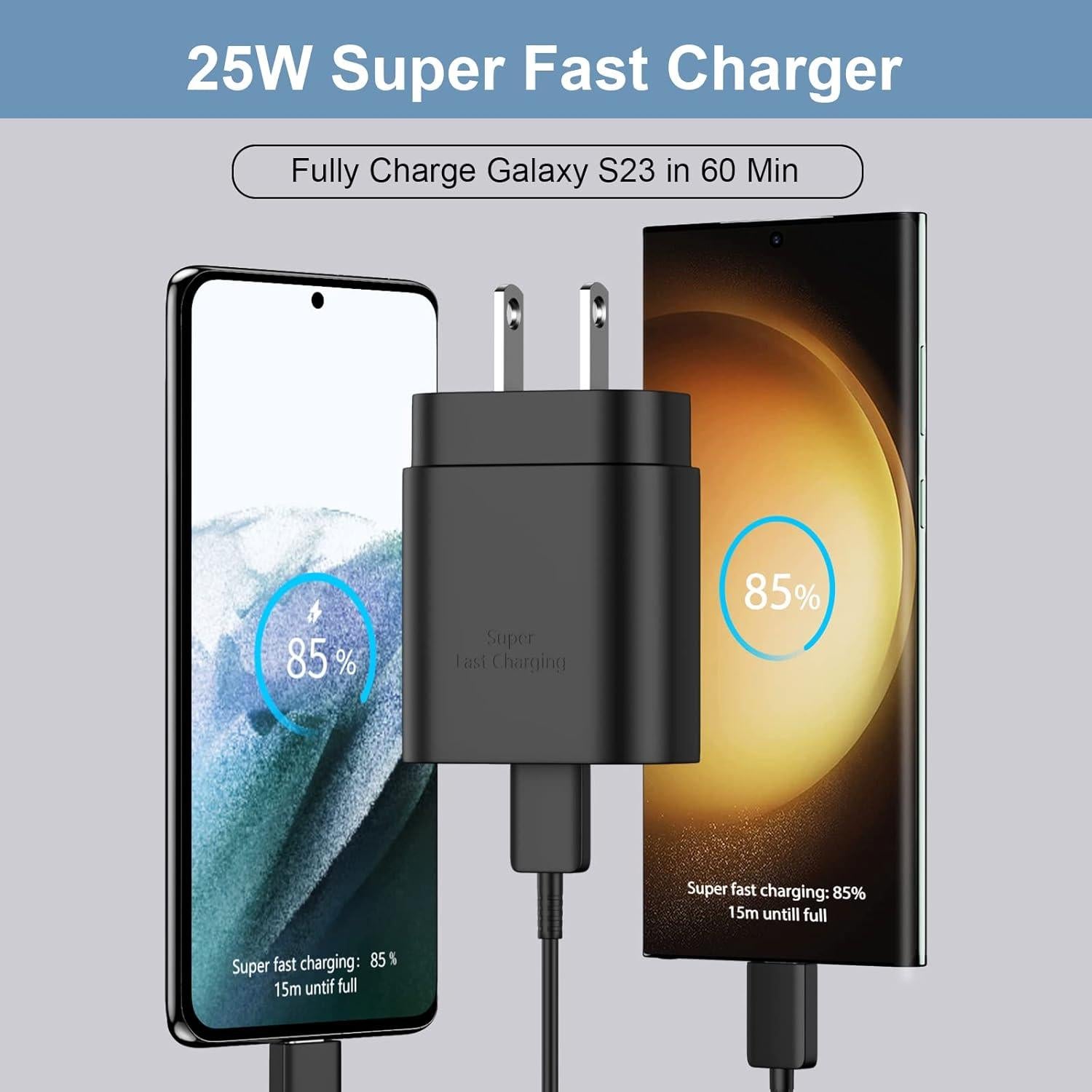 Cargador Rápido Tipo C DiHines 25W con Cable 5FT USB-C