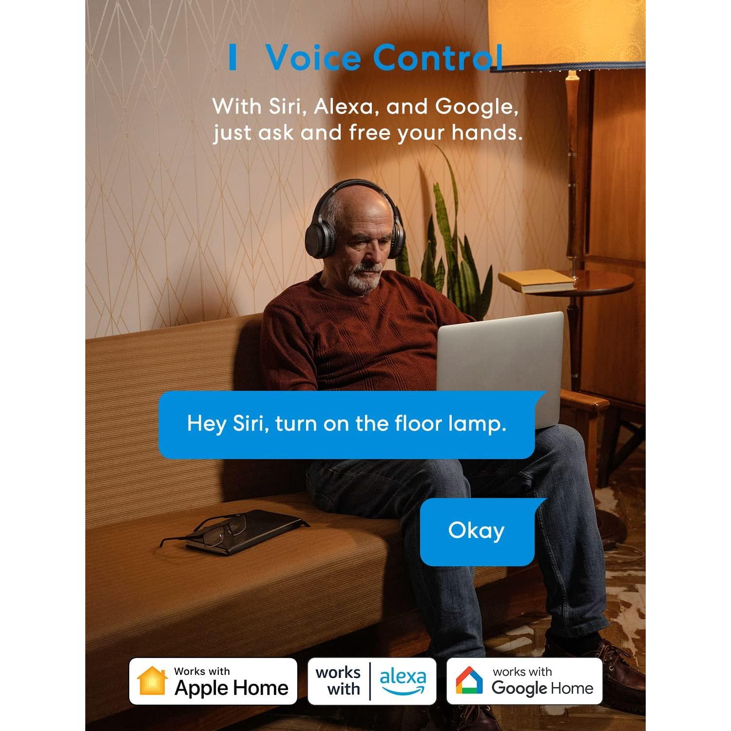 Tira de Energía Inteligente Meross 4 Salidas y 4 USB WiFi