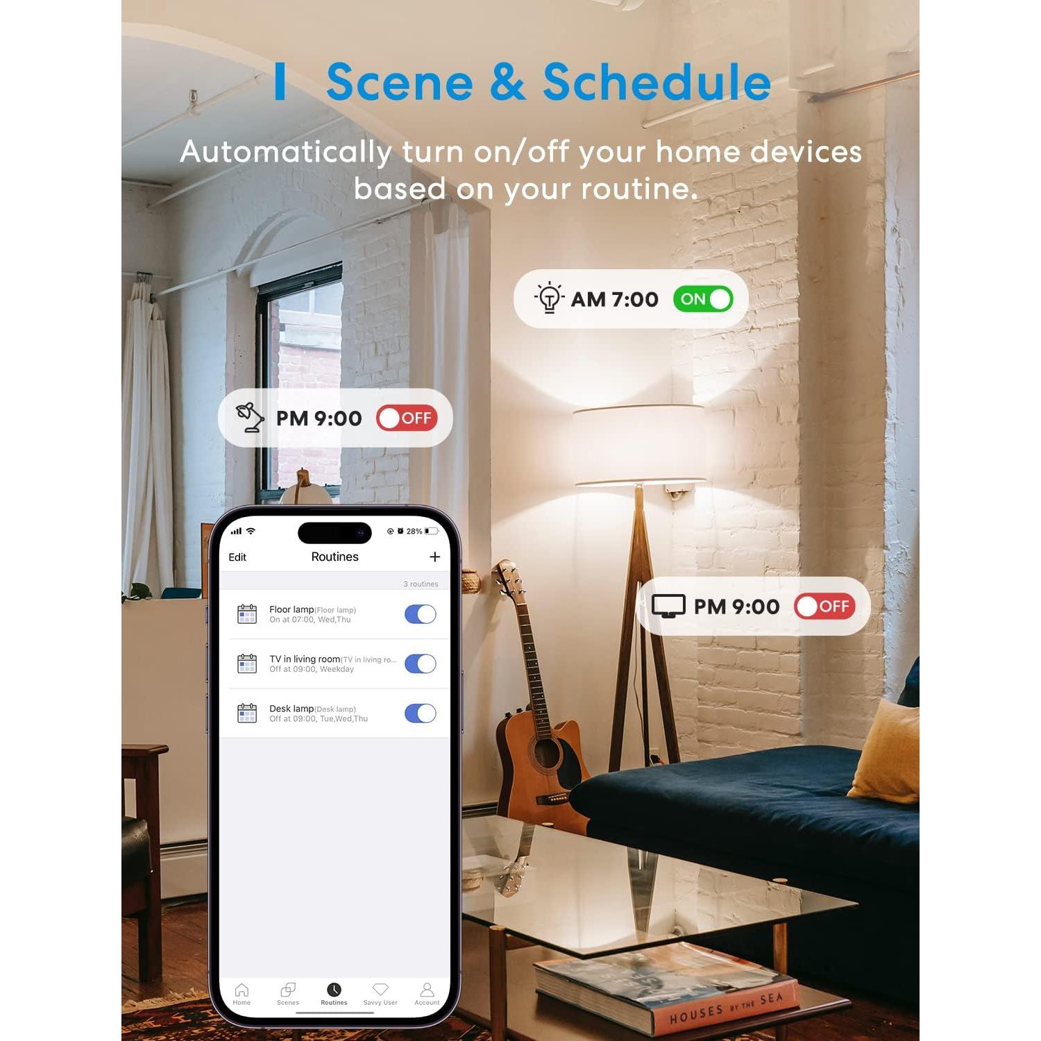 Tira de Energía Inteligente Meross 4 Salidas y 4 USB WiFi