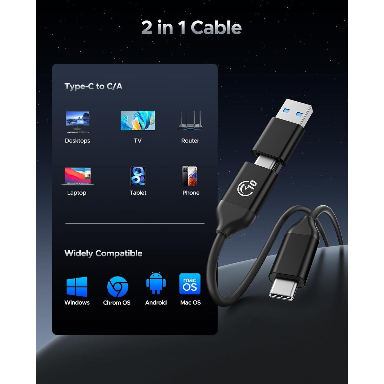 SSD Externo ORICO 256GB C10 USB 3.0 1050MB/s Portátil