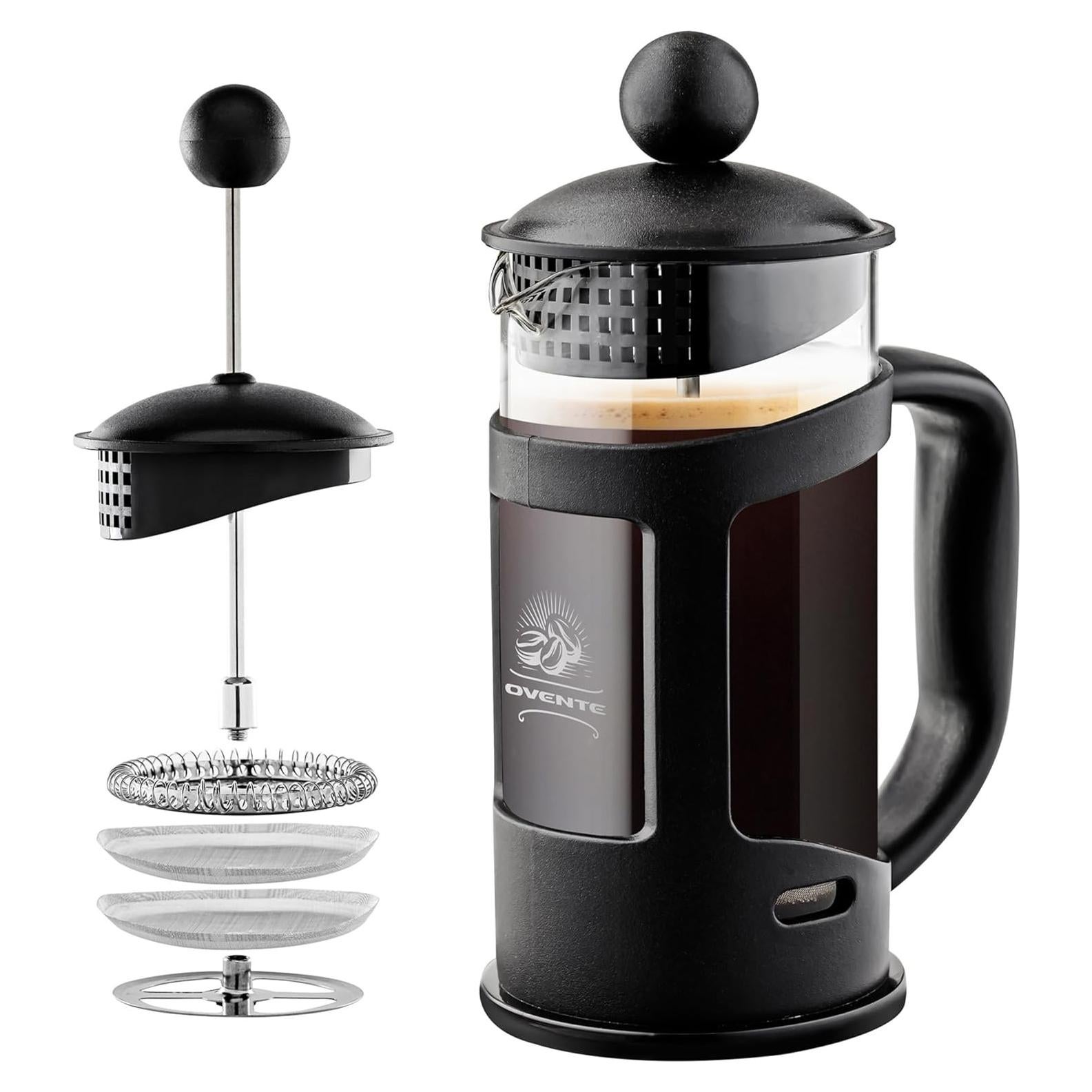 Cafetera Prensa Francesa OVENTE 1 Litro Vidrio Borosilicato