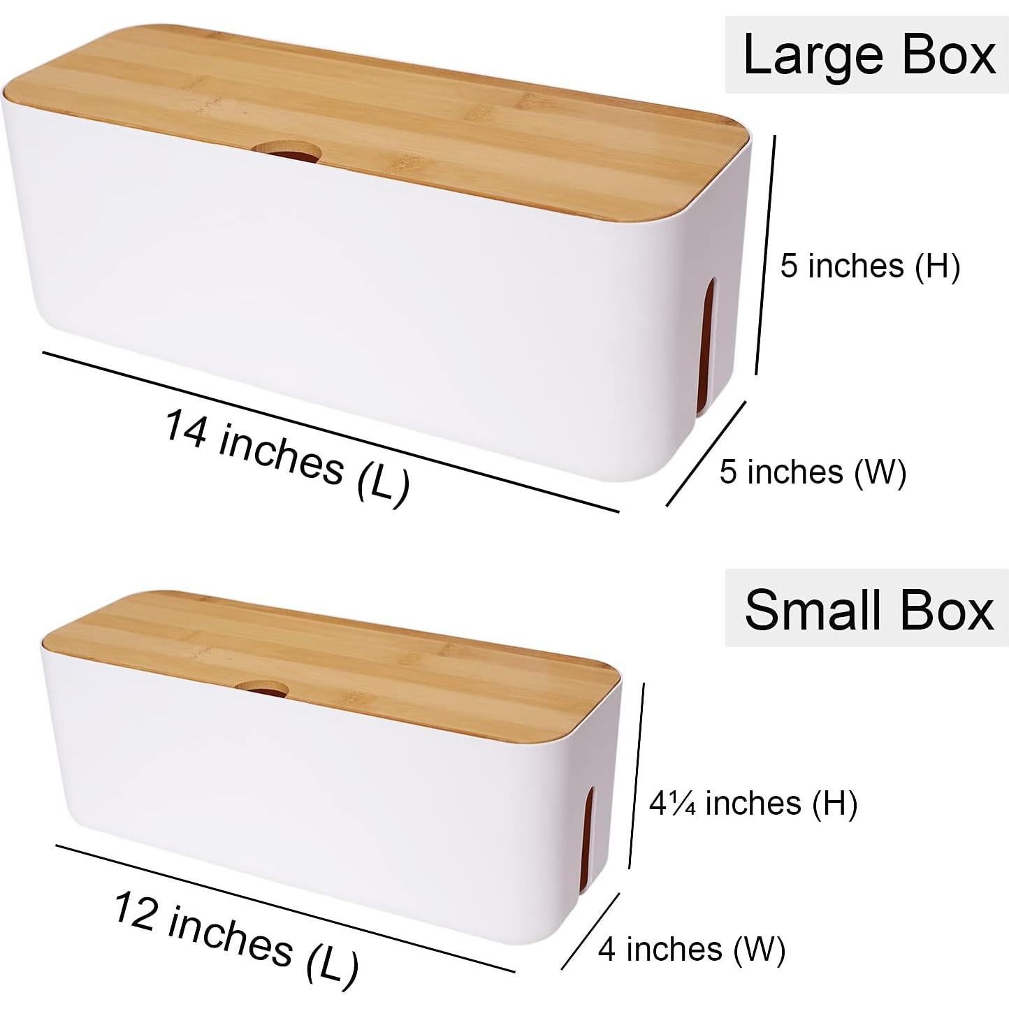 Cajas Organizadoras de Cables Changsuo - Pequeña y Grande Blanca
