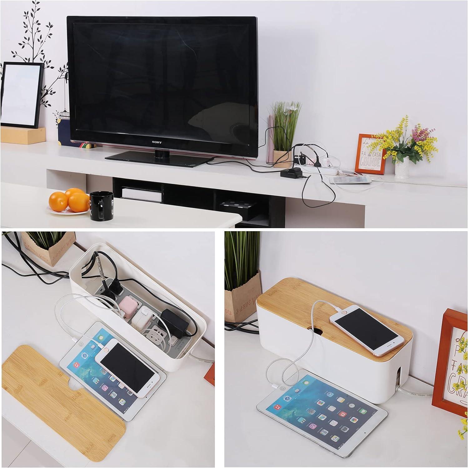 Cajas Organizadoras de Cables Changsuo - Pequeña y Grande Blanca